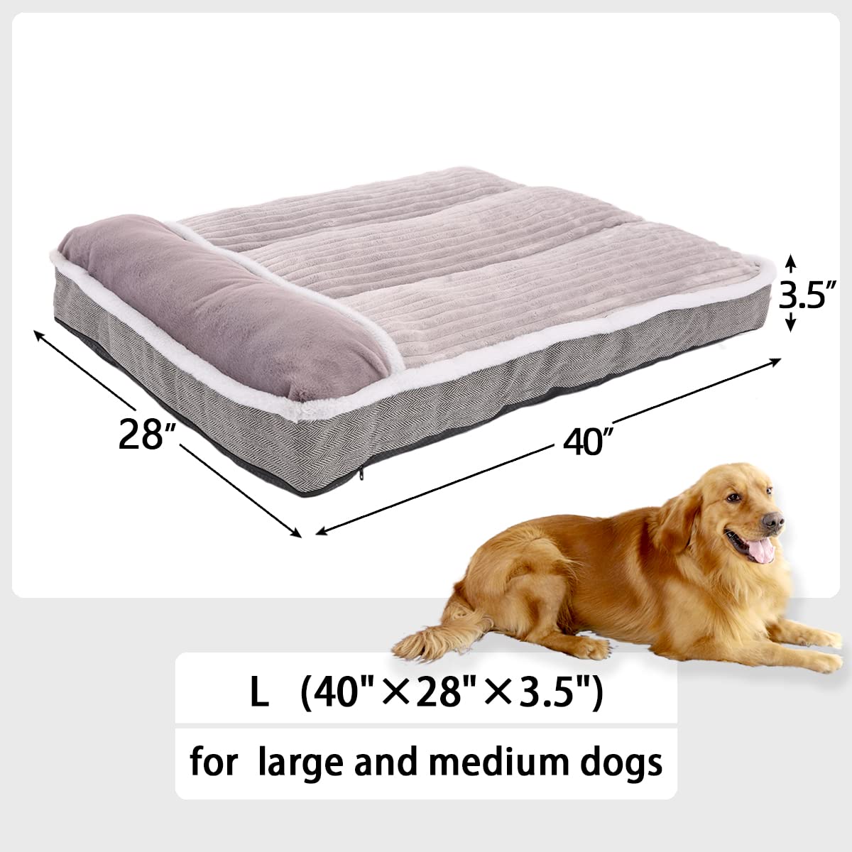 Windracing Large Dog Bed With Pillow For Crate Kennel, Sofa Dog Bed, Super Soft Pet Bed For Medium, Jumbo, Furniture