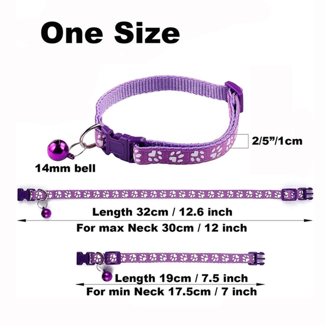 Black Xs Dog Collar With Bell, 2-Pack Dog&Cat Collars Reflective Puppy Collar Nylon Adjustable Buckle For Xxs Xsmall Boy Pets Ma