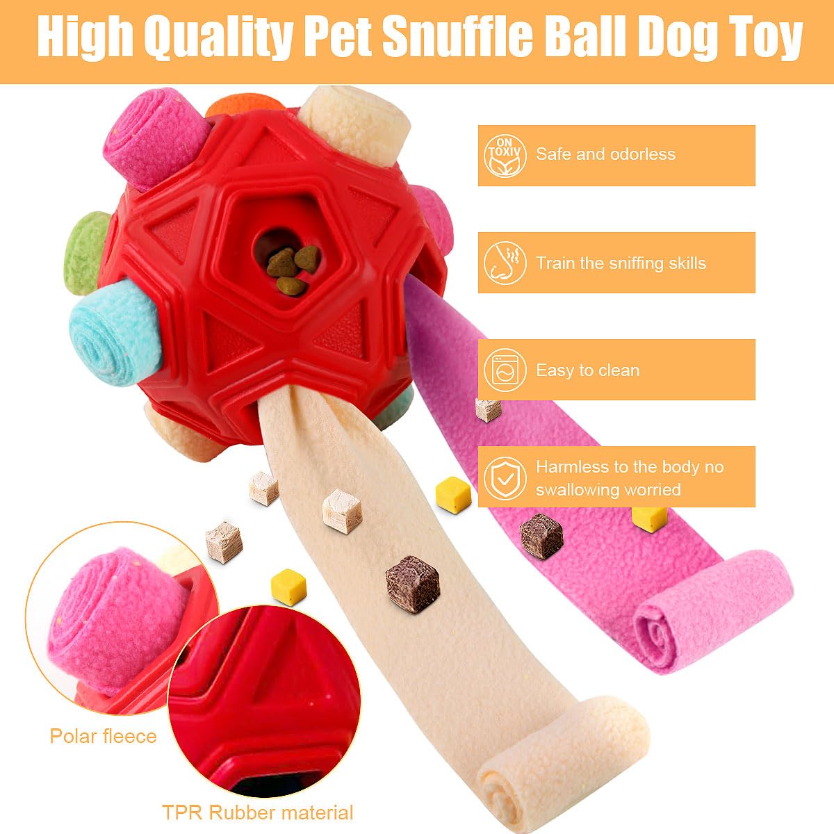 Petration Dog Snuffle Ball-Interactive Puzzle Dog Toys Encourage Natural Foraging Skills Slow Feeder For Training And Stress Rel