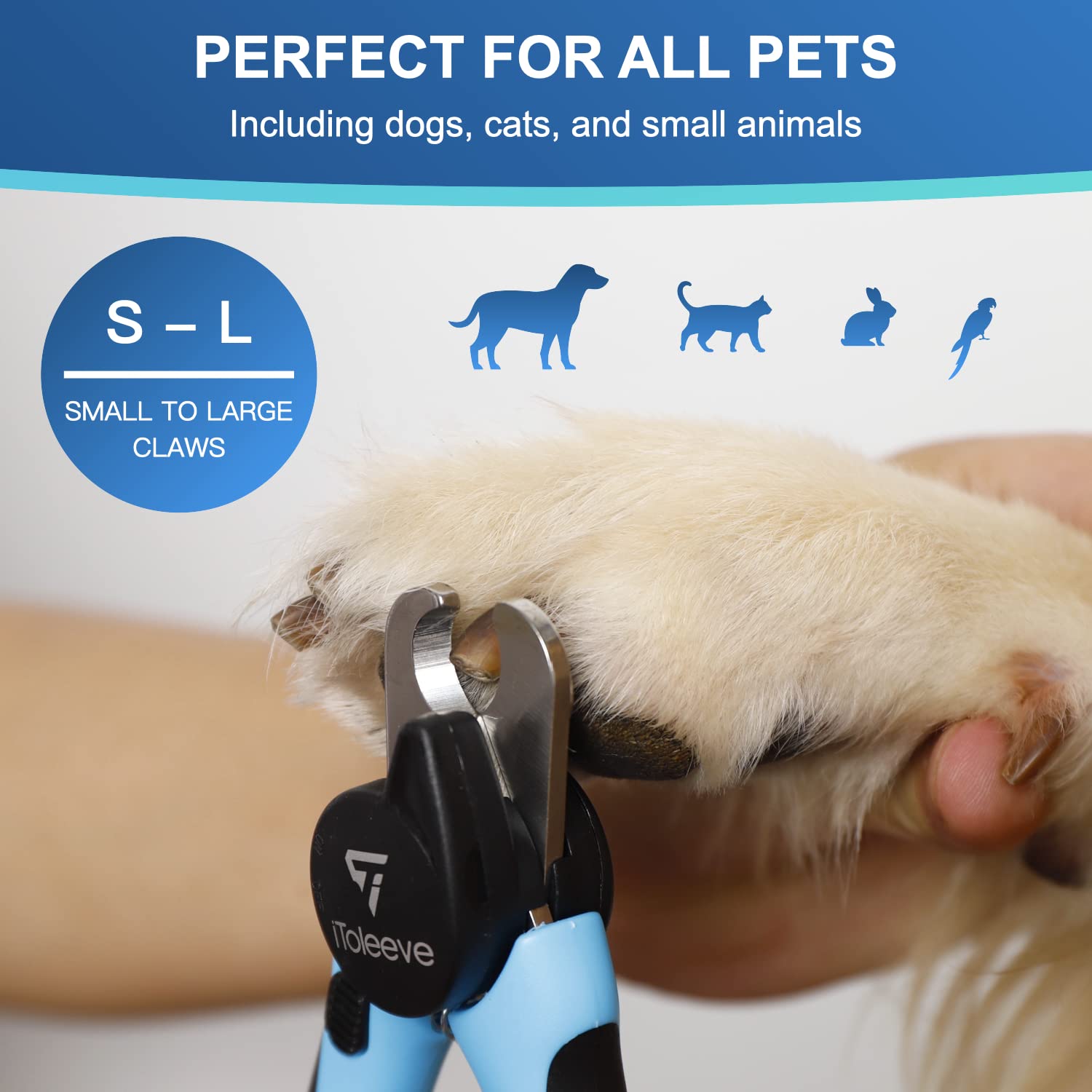 Itoleeve Led Dog Nail Clipper With Light, Illuminates Cat & Dog Nails Or Bloodline, Extra Sharp For Hard Claws, Dog Nail Trimmers With Quick Sensor And Safety Guard, Avoid Over-Cutting Toenail