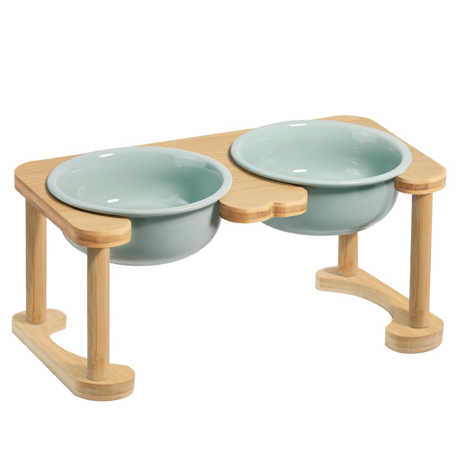 Elevated Ceramic Dog Bowls, Raised Dog Bowl with Anti-Slip Stand, Pet Feeding Dishes for Medium Sized Dogs, Modern Pet Feeder Bo