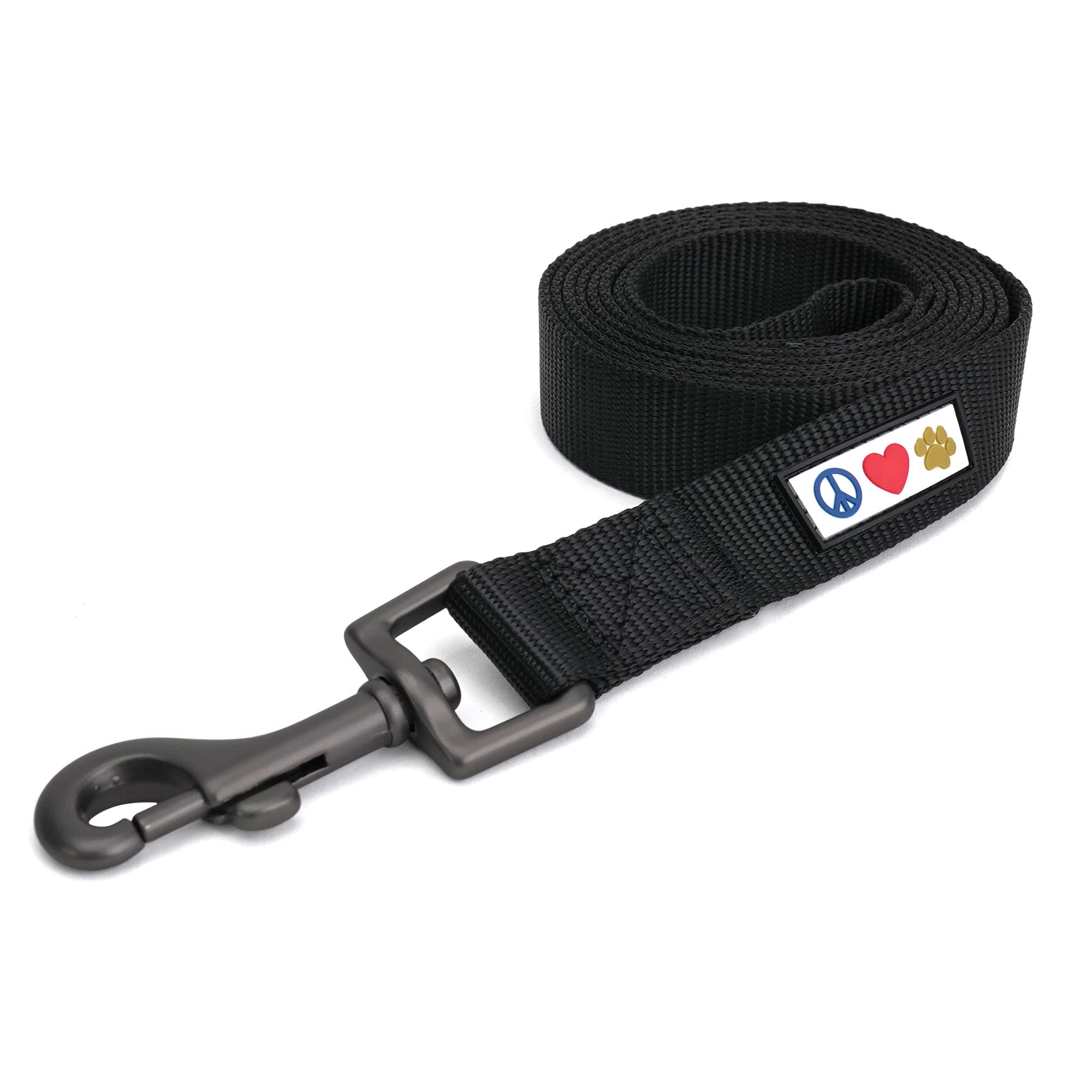 Pawtitas 6 Ft Solid Color Leash For Puppy Leash Dog Leash Comfortable Handle Dog Training Leash 6 Ft Dog Leash Extra Small Dog Leash/Small Dog Leash Black Dog Leash