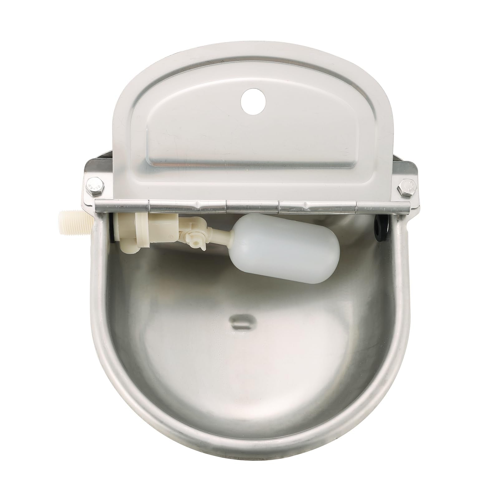 Natgai Automatic 304 Stainless Steel Waterer Bowl, Automatic Cow Drinking Water Bowl With Float Valve Water Trough Farm Grade For Horse Cattle Goat Sheep Dog (Without Drainage Hole)