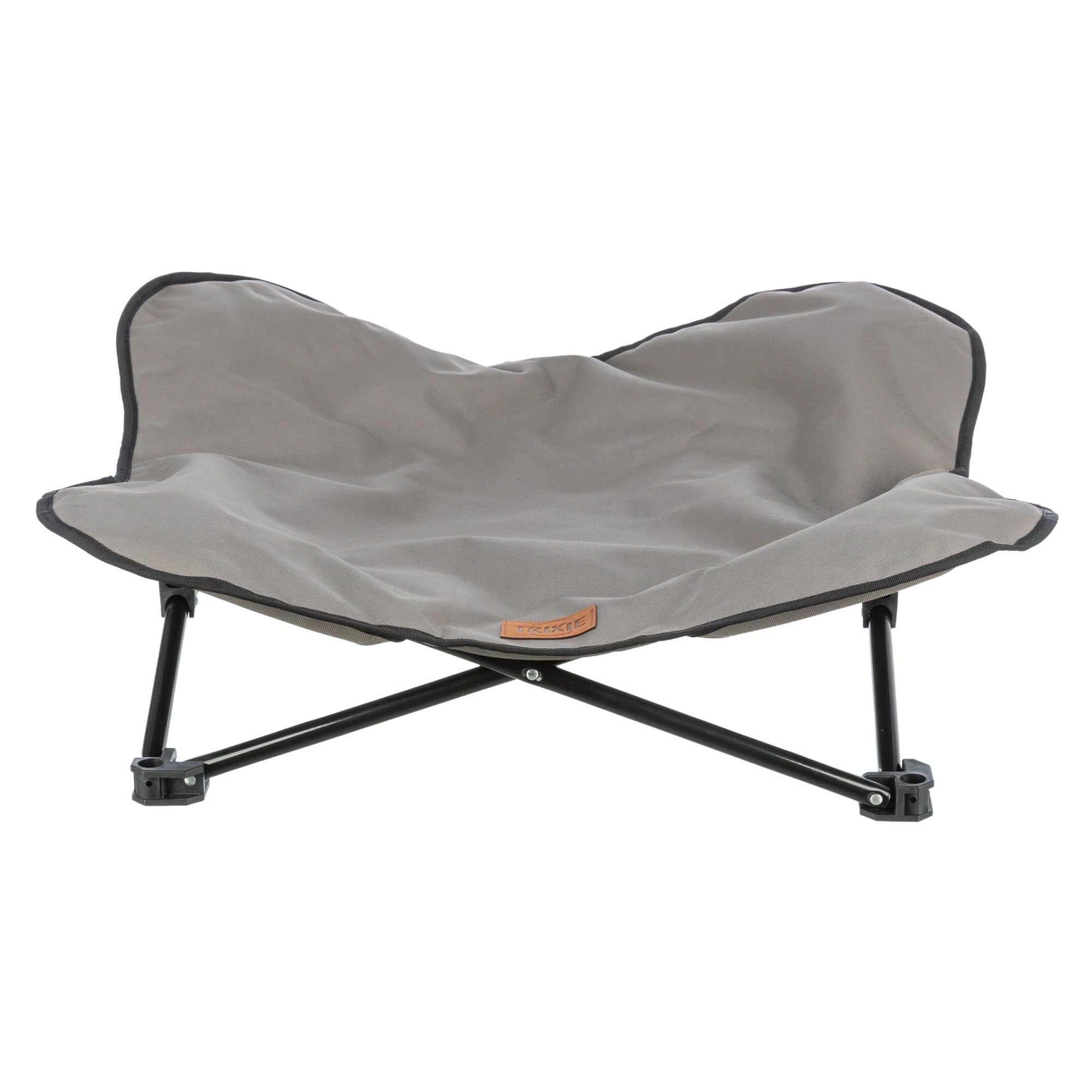TRIXIE Camping Cot for Medium Dogs, Elevated Pet Travel Bed 34.6 x 34.6, Support Breeds up to 80 lbs, Portable Steel Frame Loung