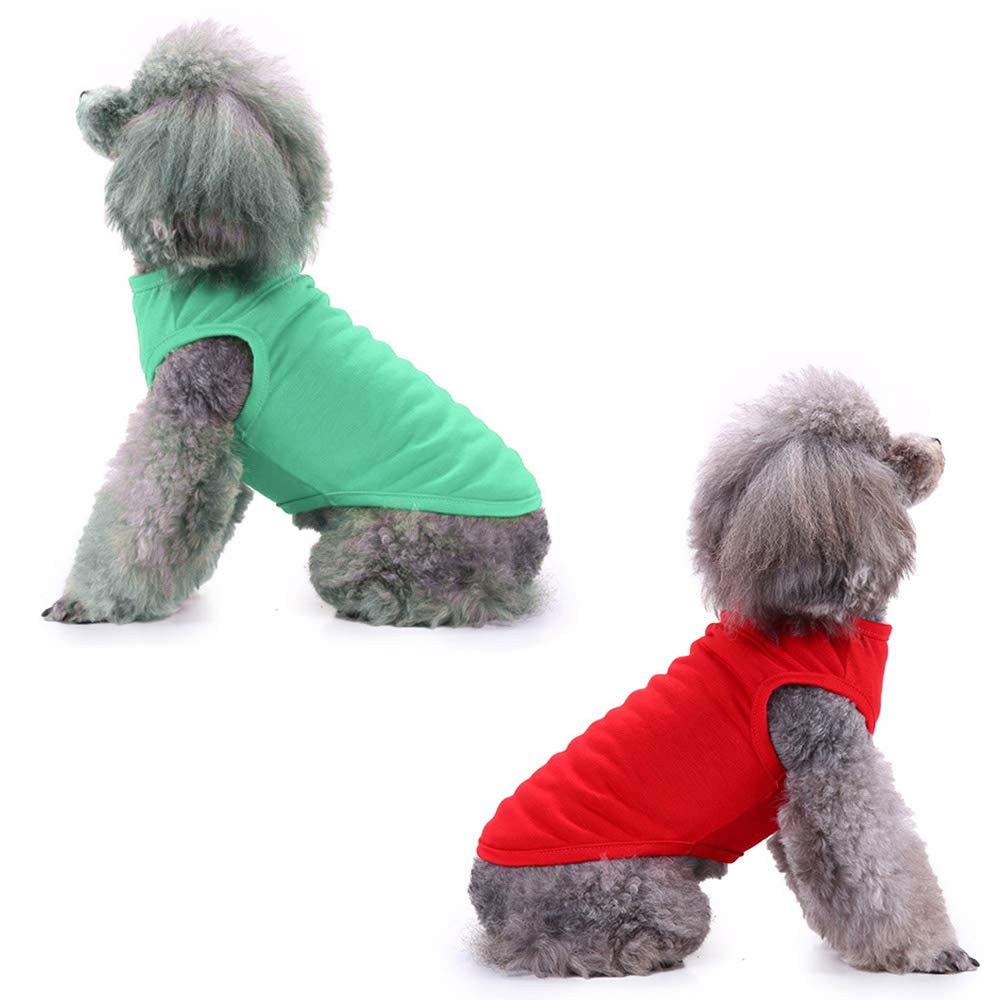 Chol&Vivi Cat T-Shirt Clothes Soft And Thin, 4Pcs Blank Dog Shirts Cotton Clothes Sleeveless Fit For Small To Extra Large Size,