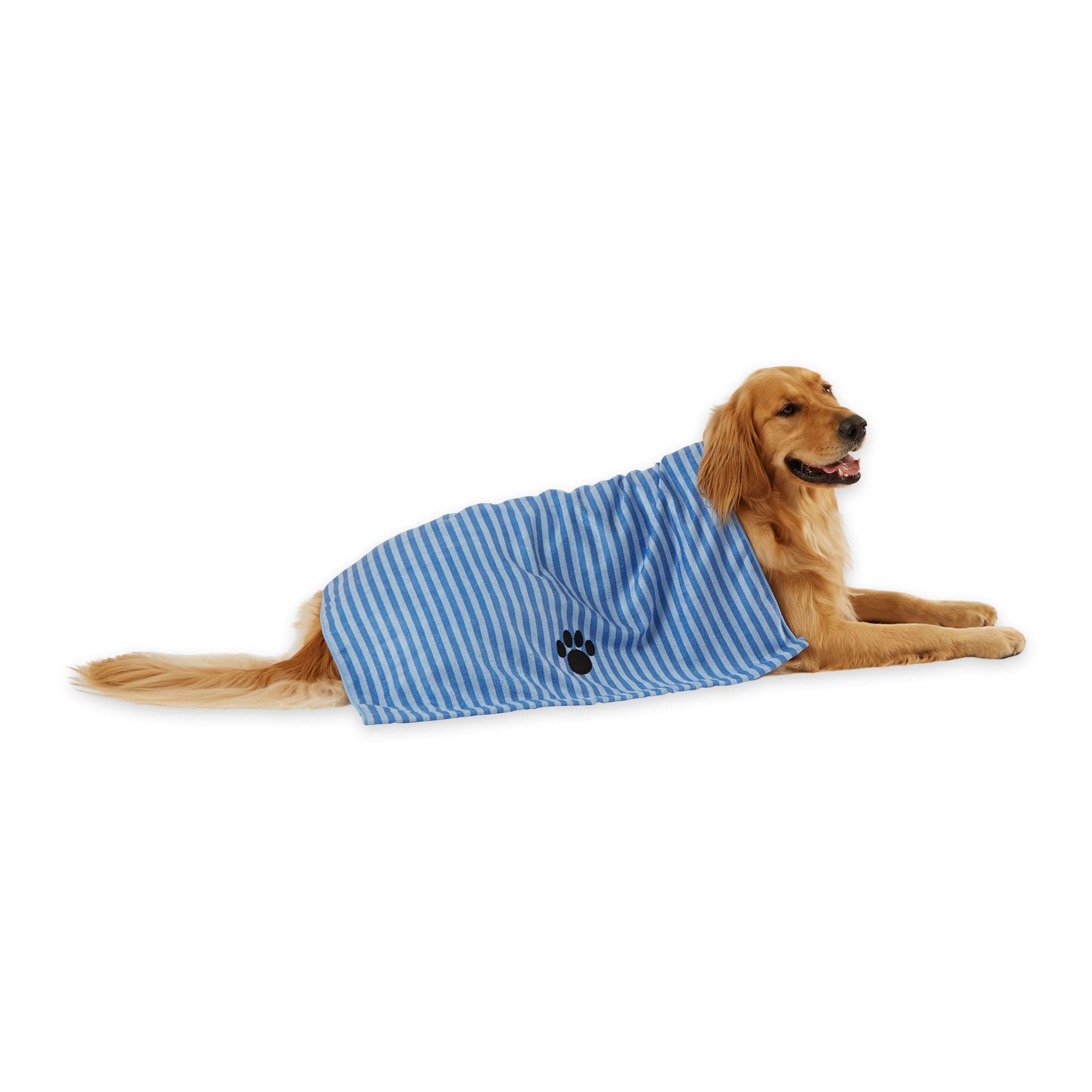 DII Design Embroidered Pet Towel, 44 x 27.5, Striped Blue