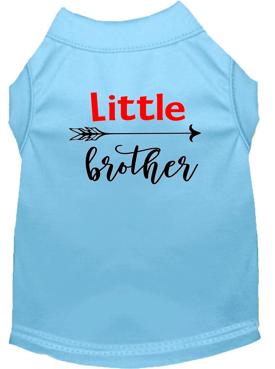 Pet Dog & Cat Shirt Screen Printed, "Little Brother" Baby Blue LG (10-14 lbs.)