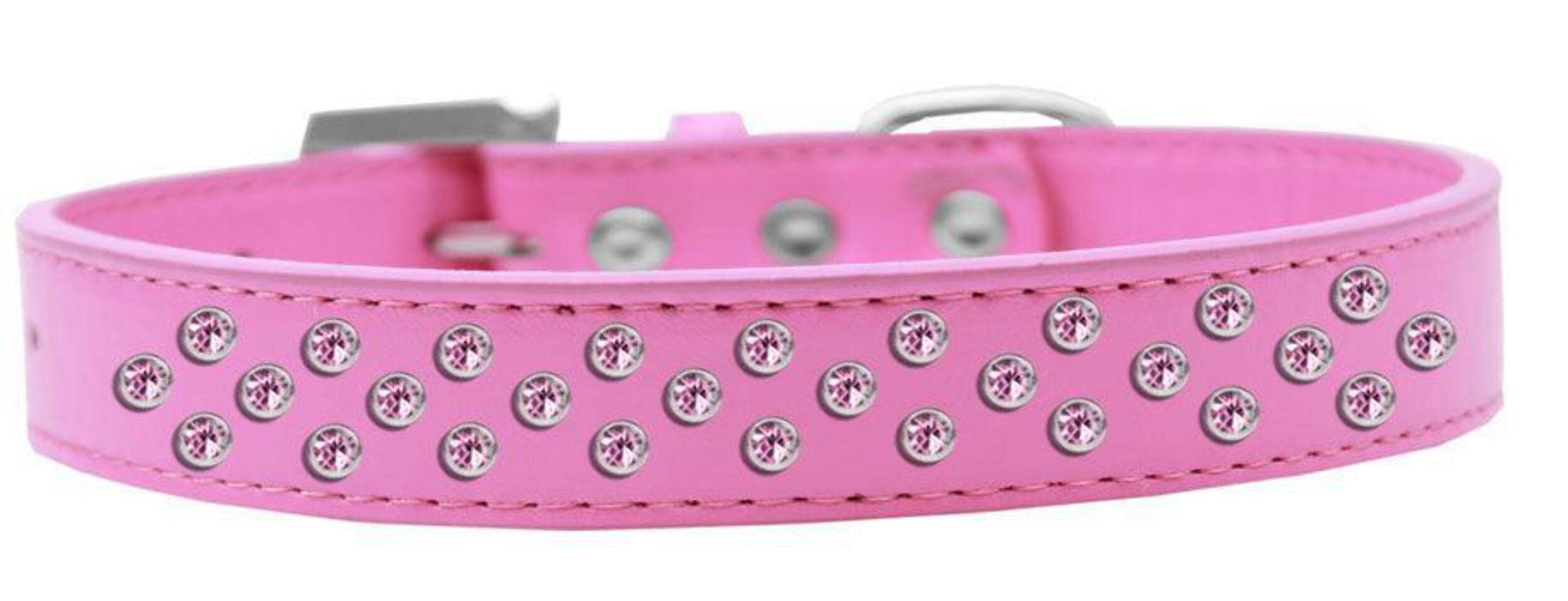 Mirage Pet Products Sprinkles Dog Collar with Light Pink Crystals, Size 20, Bright Pink