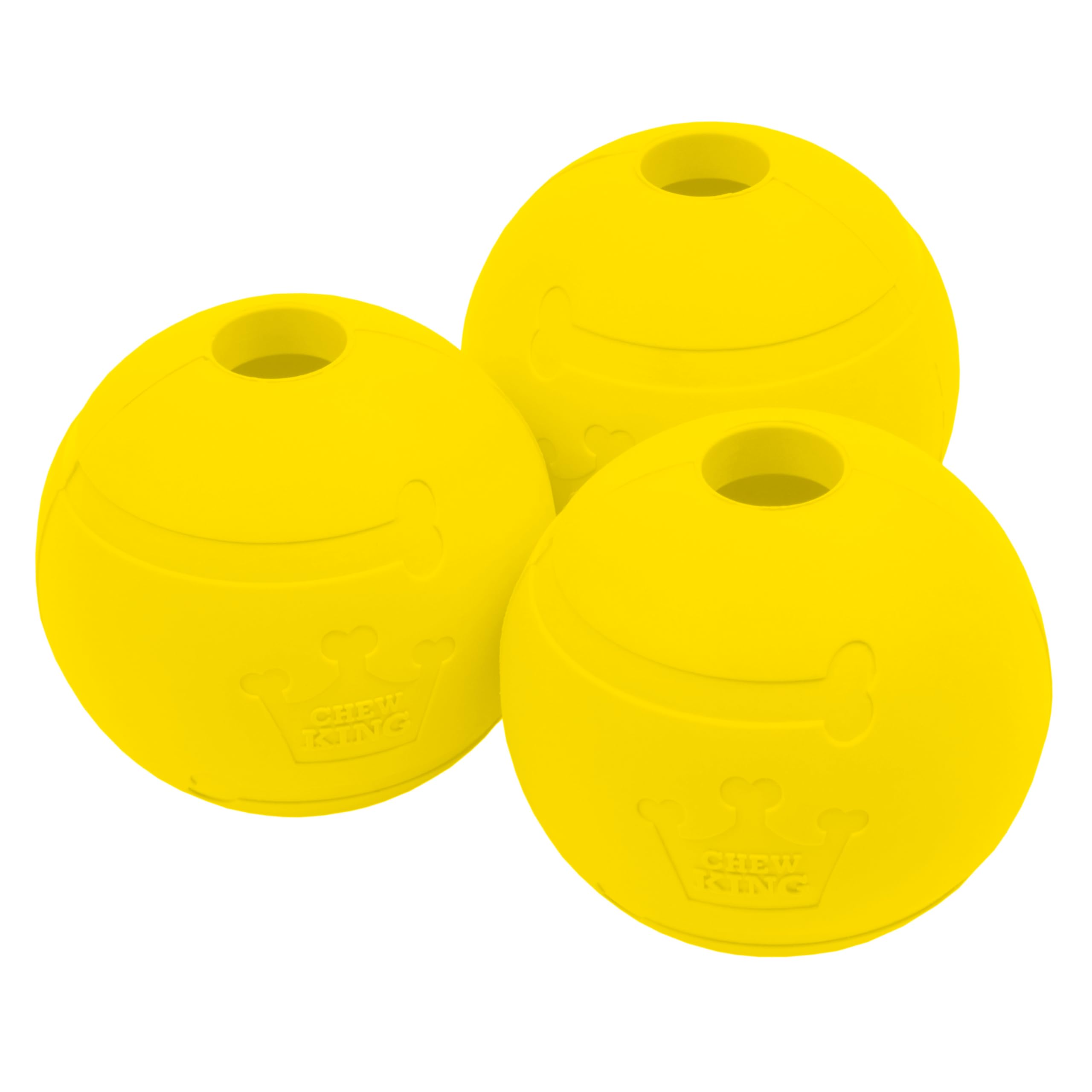 Chew King Flavored Rubber Ball Collection, 2.5 Inch Chicken Flavor Rubber Balls 3-Pk