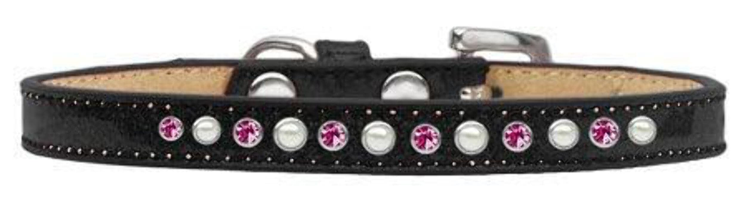 Dog, Puppy and Pet Ice Cream Collar, Pearl & Pink Crystal Rimsets Gold 8