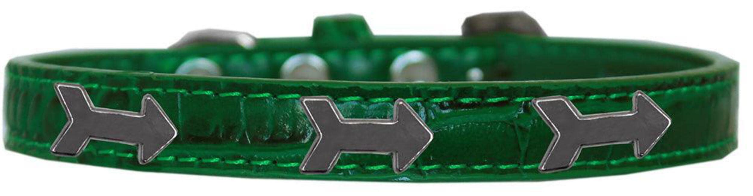 Mirage Pet Products Arrows Widget Croc Dog Collar White Size 10