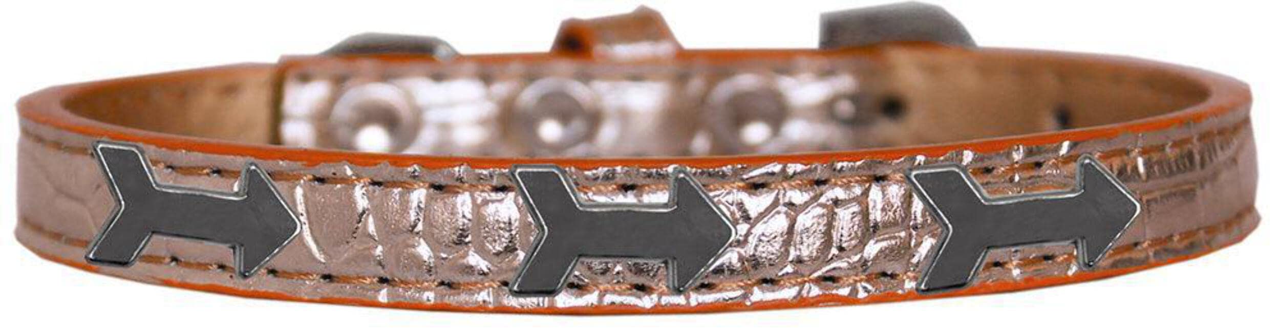 Mirage Pet Products Arrows Widget Croc Dog Collar White Size 10