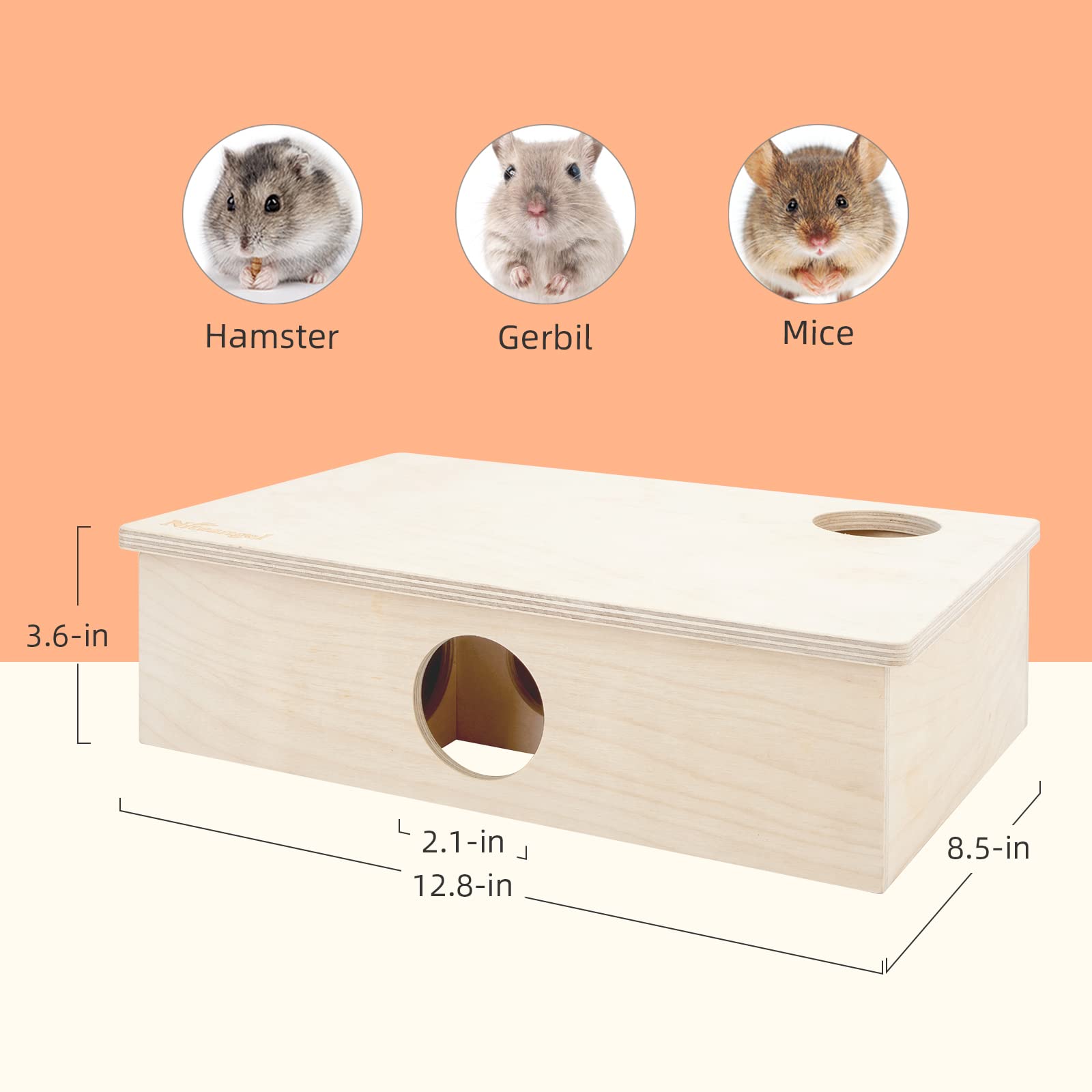Niteangel Multi-Chamber Hamster House Maze: - Multi-Room Hideouts & Tunnel Exploring Toys for Hamster Gerbils Mice Lemmings (6-R
