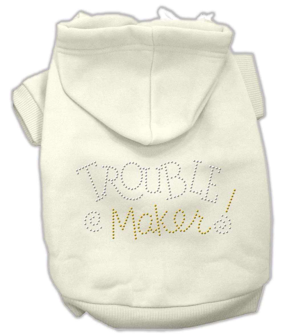 Mirage Pet Products 54-80PK Trouble Maker Rhinestone Pink Hoodie, X-Small