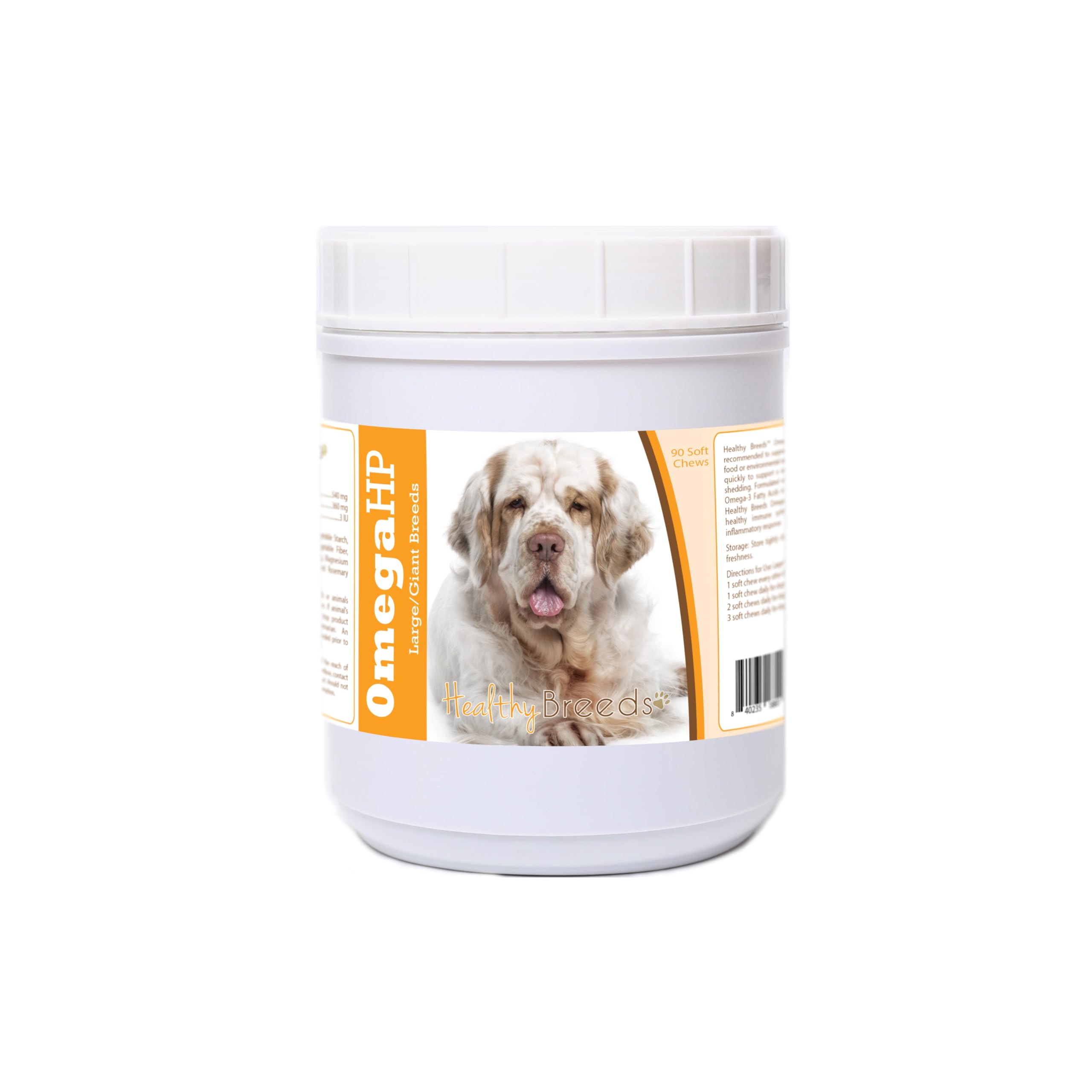 Healthy Breeds Clumber Spaniel Omega HP Fatty Acid Skin and Coat Support Soft Chews 90 Count