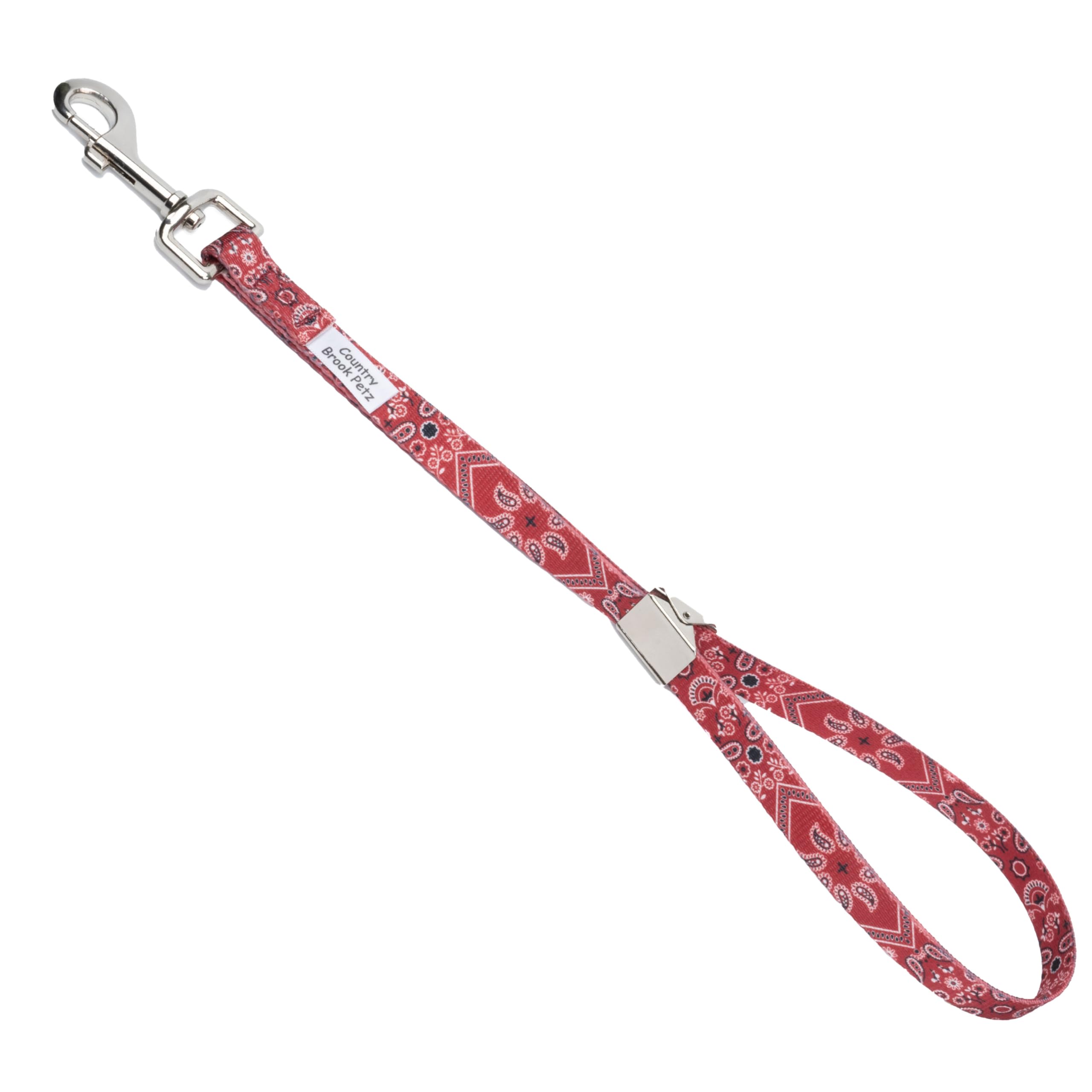 Country Brook Petz - Red Bandana Spring Loaded Grooming Loop Featuring Unique Designs For Any Style (5/8 Inch Wide, 20 Inch)