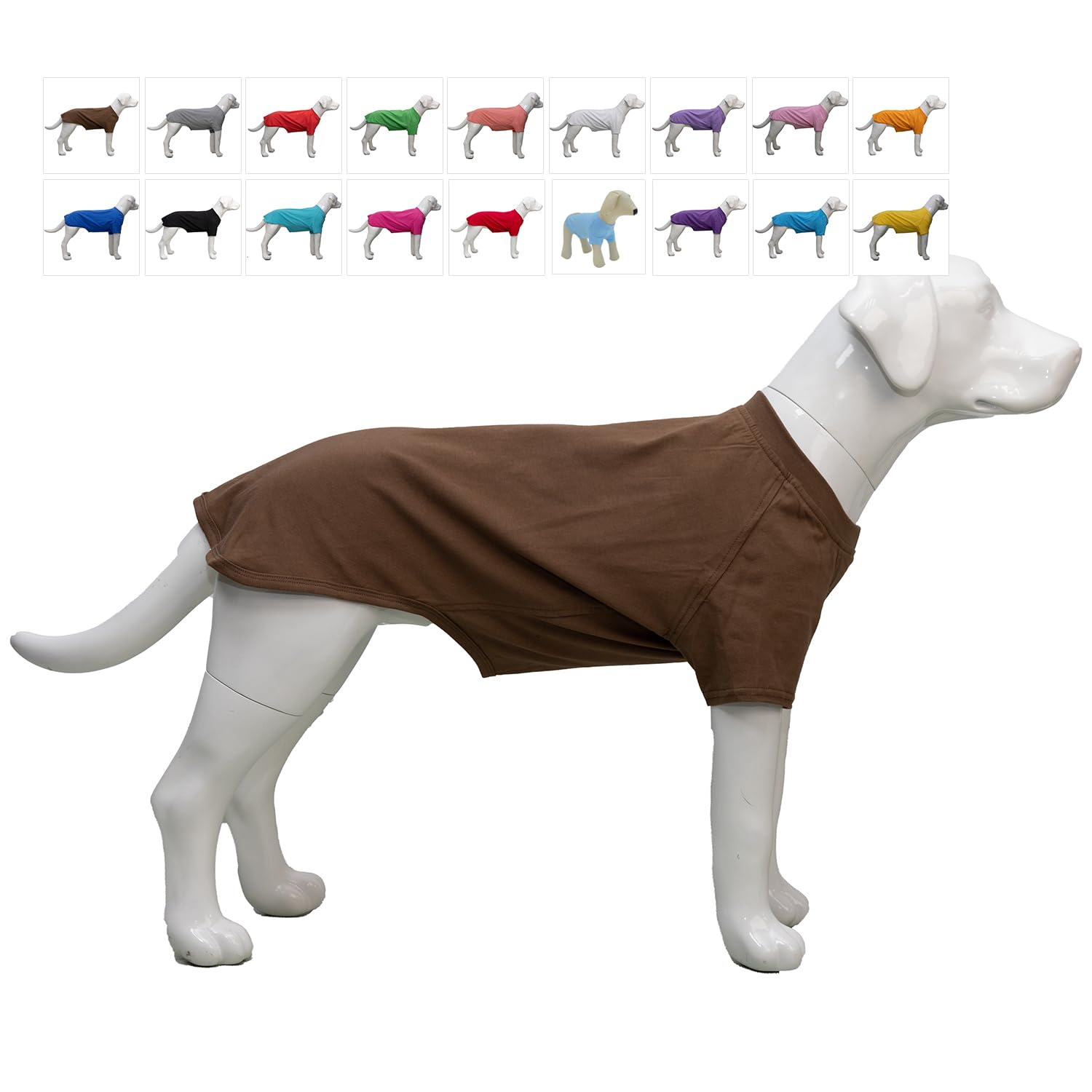 Lovelonglong 2019 Pet Clothing Dog Costumes Basic Blank T-Shirt Tee Shirts for Medium Dogs Coffee XXL