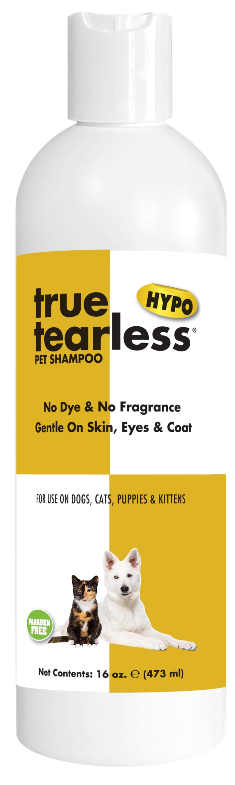 ShowSeason True Tearless Pet Shampoo 16 oz. for Dogs and Cats | Hypoallergenic and Mild, Contains No Fragrance or Dye, Cruelty a