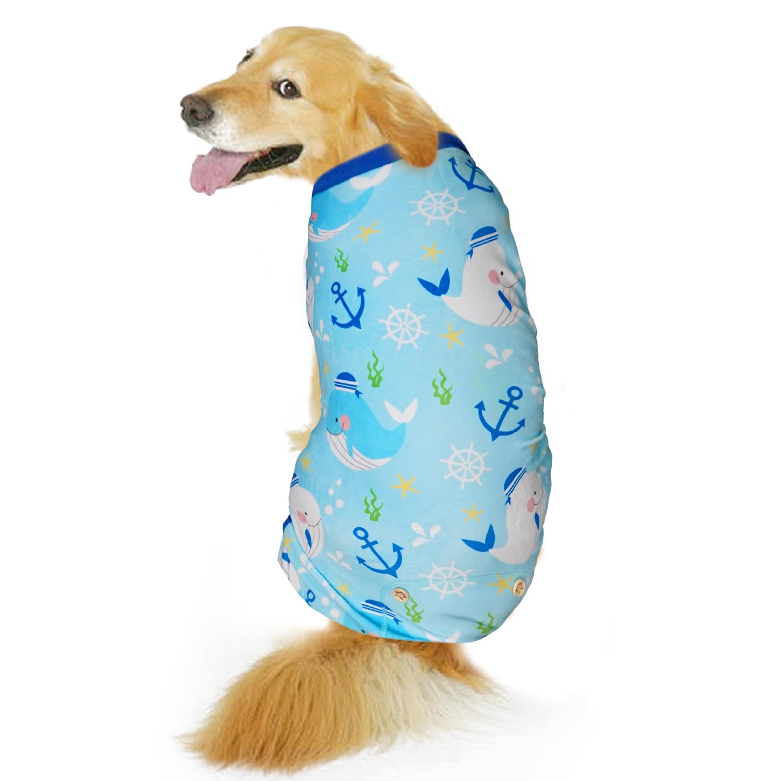 Kyeese Dog Pajamas Whale Dog Surgery Recovery Suit Dog Body Suits After Surgery Stretchy Dog Clothes Large Dog Pajamas Dog Coat Dog Onesie Cat Clothes Dog Pajamas Large Sized Dog Dog Costume