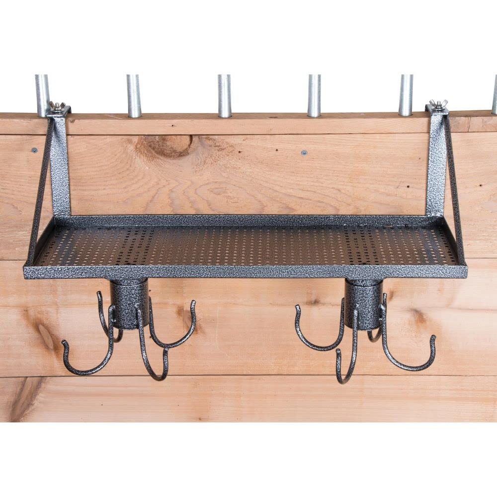EASY-UP Pro Series Shelf with Swivel Tack Hooks - Portable, Rust-Resistant Steel, Easy-Clean Perforated Shelf, 1 Count