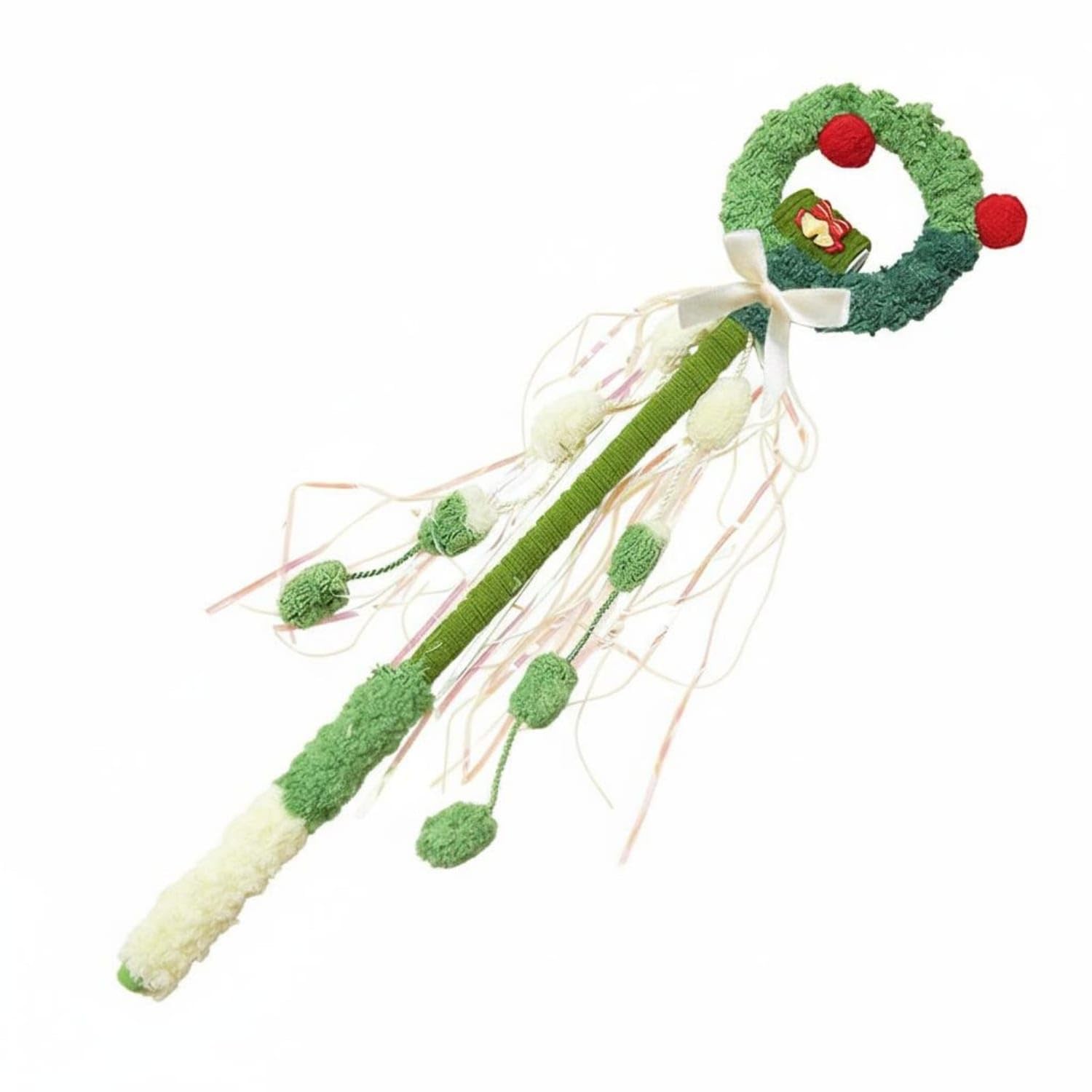 Zoomella Interactive Play Cat Teaser Wand Promotes Exercise Long Cat Teaser Stick Attention Grabbing Tassels Feather Chaser Toy
