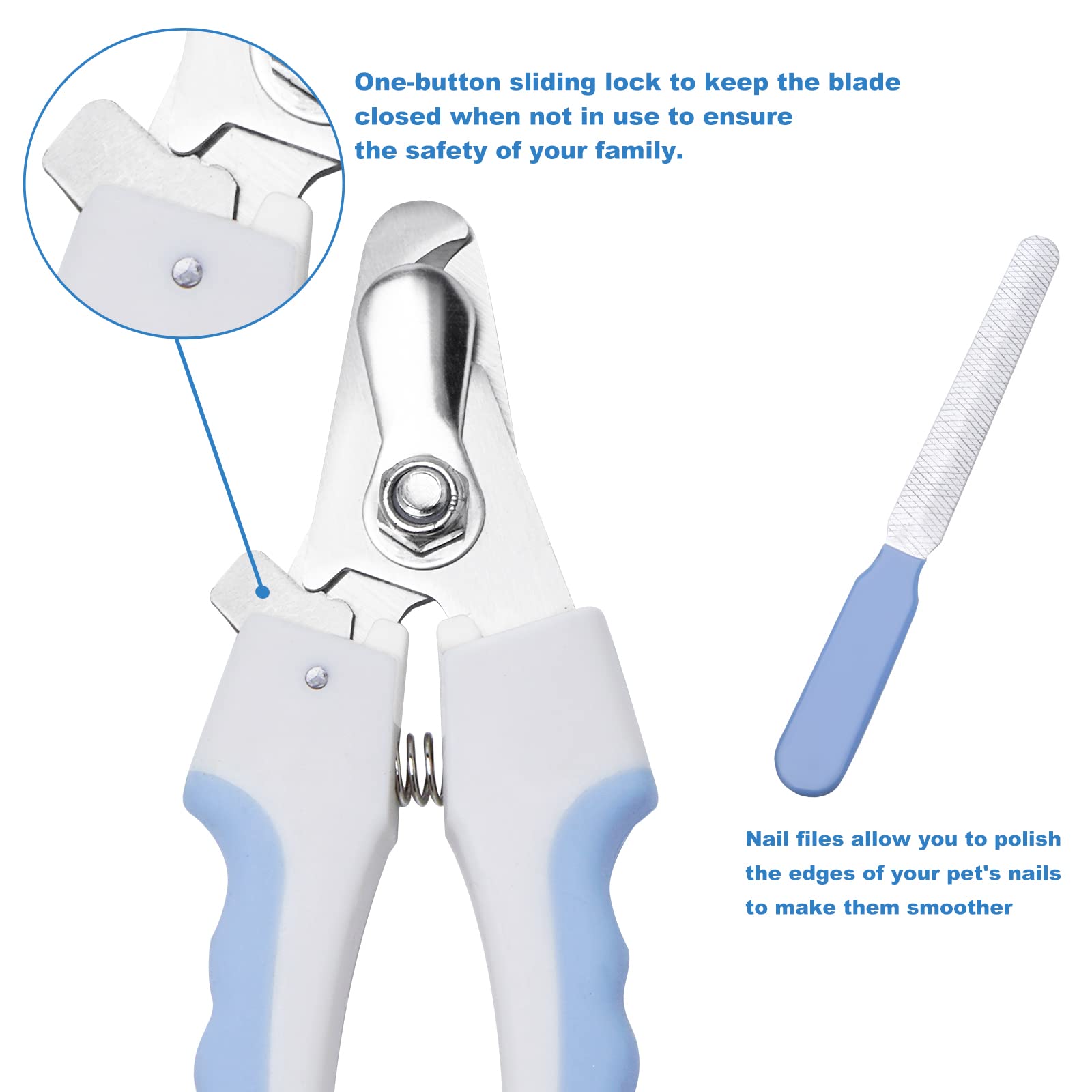 Herolland Dog & Cat Pets Nail Clippers And Trimmers - With Safety Nail Guard To Avoid Over Cutting, Nail File Great For Cats, Do
