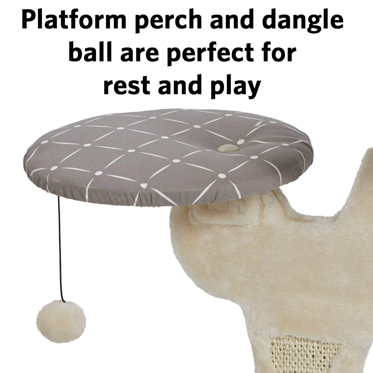 MidWest Homes for Pets Cat Tree | Salvador Cat Tree w/Built-in Sisal Cat Scratching Pad & Cat Look-Out Lounge, Mushroom/Diamond