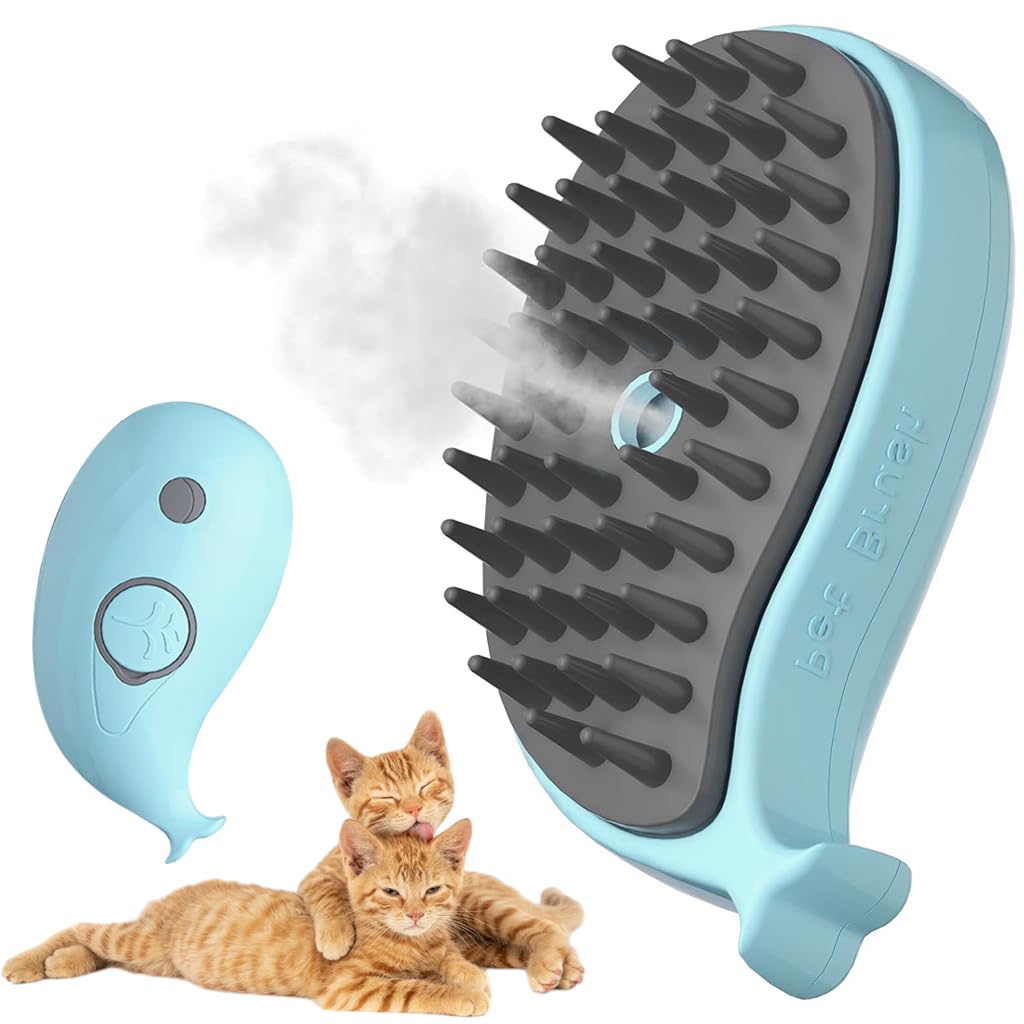 Qpets Steamy Cat Brush,2024 New 3 In 1 Multifunctional Cat Steamy Brush