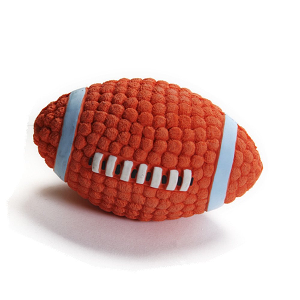 PETLICIOUS & MORE EETOYS Dog Latex Squeaky Rugby Toy for Dogs & Puppies (Medium)