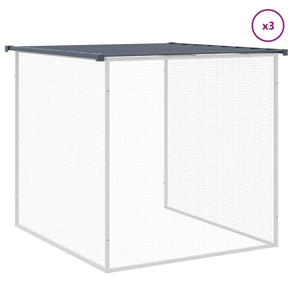 vidaXL Chicken Cage with Roof Anthracite 158.7x38.6x35.4 Galvanized Steel