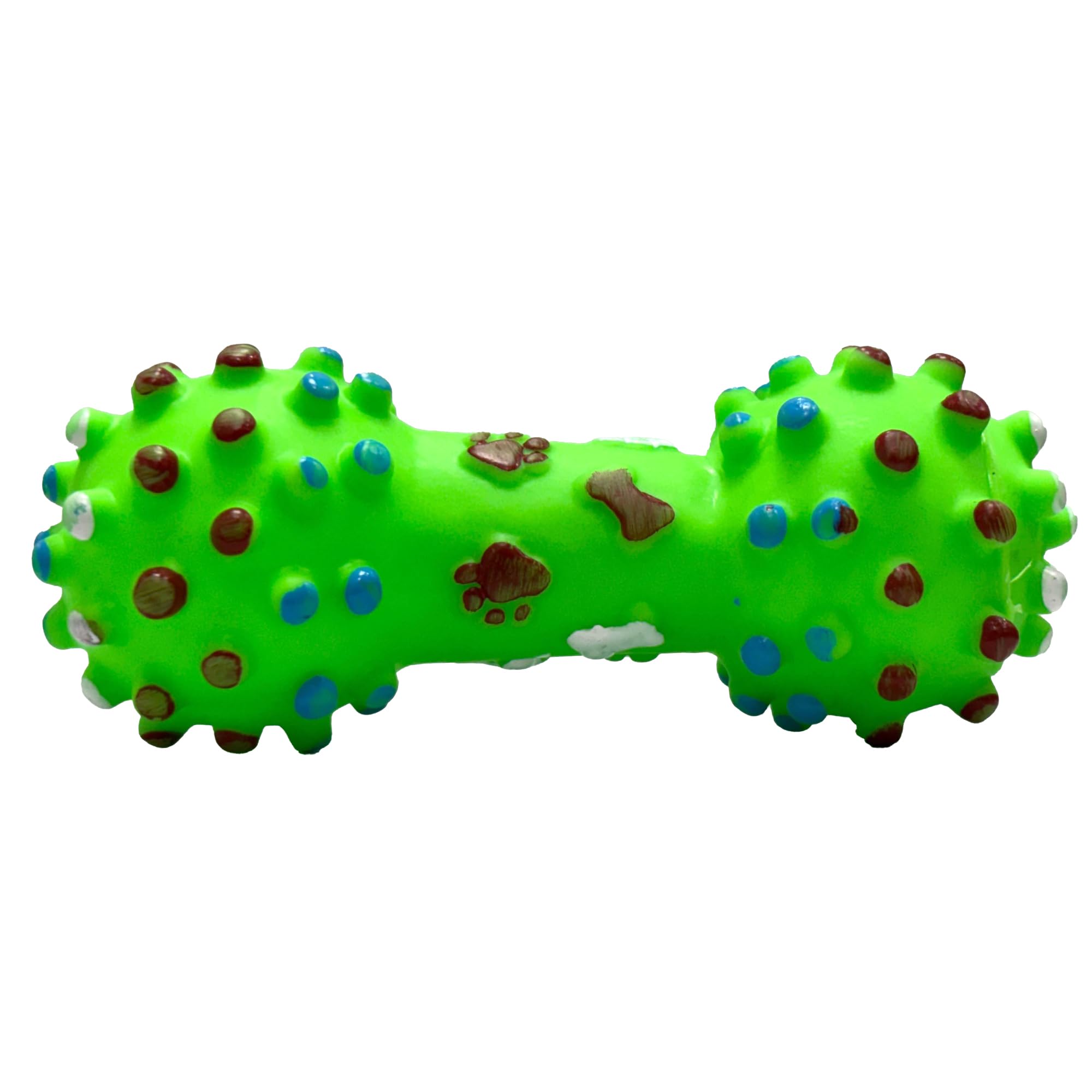Pet World Vinyl Spike Dumbell | Good For Teething | For Puppies, Dogs With Noise | 100% Natural Rubber Food Grade Quality | Grea