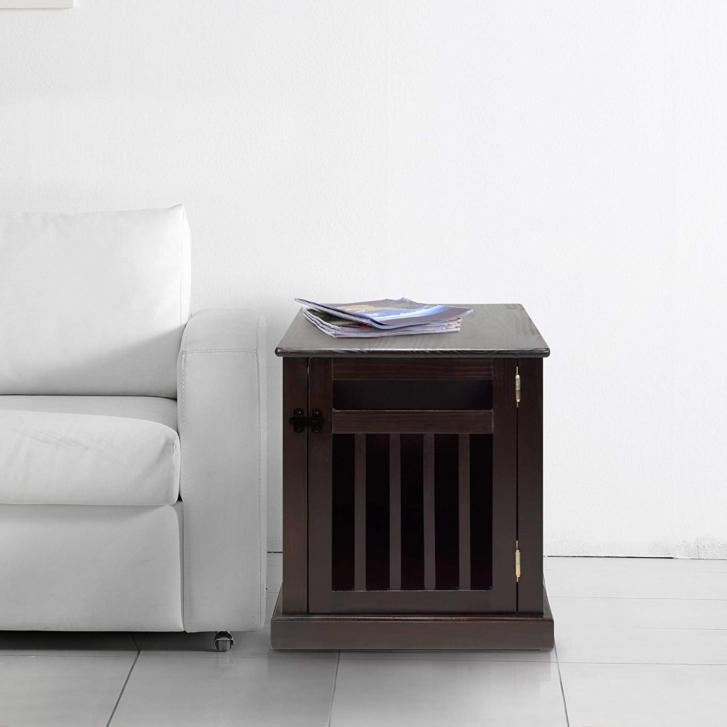 Casual Home Wooden Small Pet Crate, End Table, Espresso,19.5'W X 22.5'D X 22.5'H