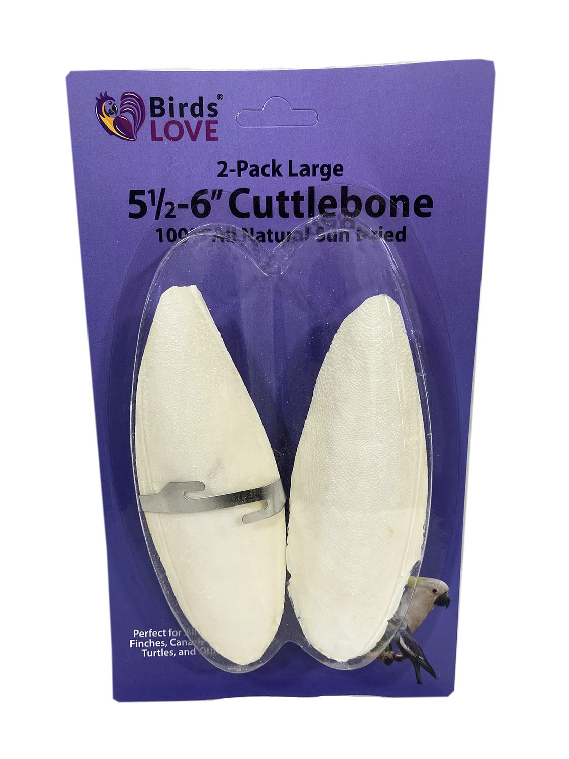 Birds LOVE Natural Cuttlebone - Premium Calcium & Trace Mineral Supplement for Avian Species, Tortoises, and Snails - Pure Cuttl