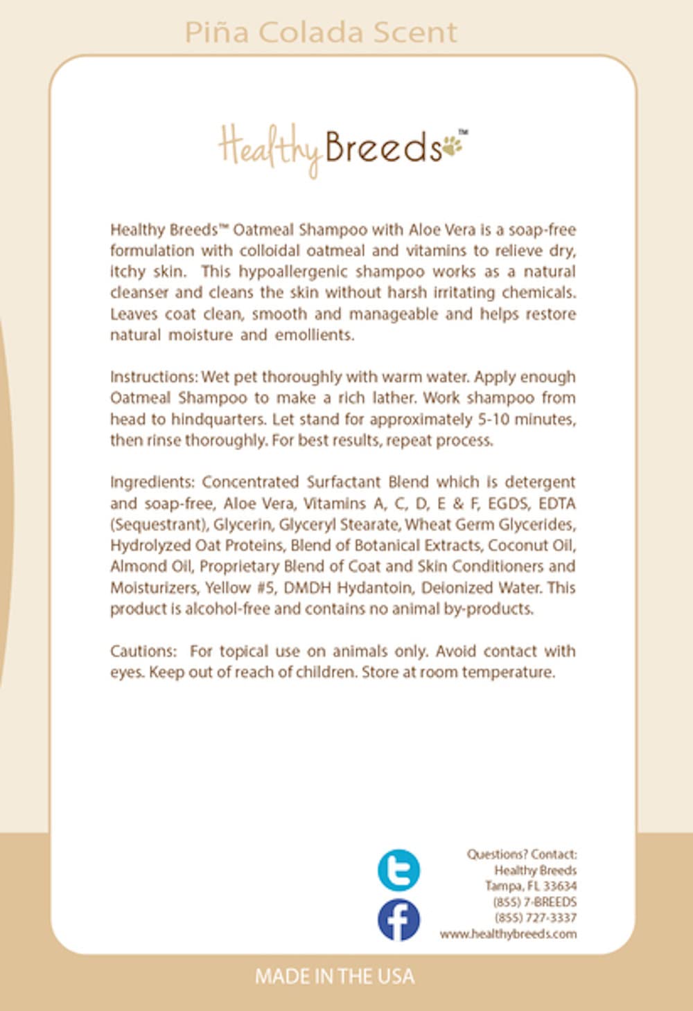 Healthy Breeds Beagle Oatmeal Shampoo with Aloe 16 oz