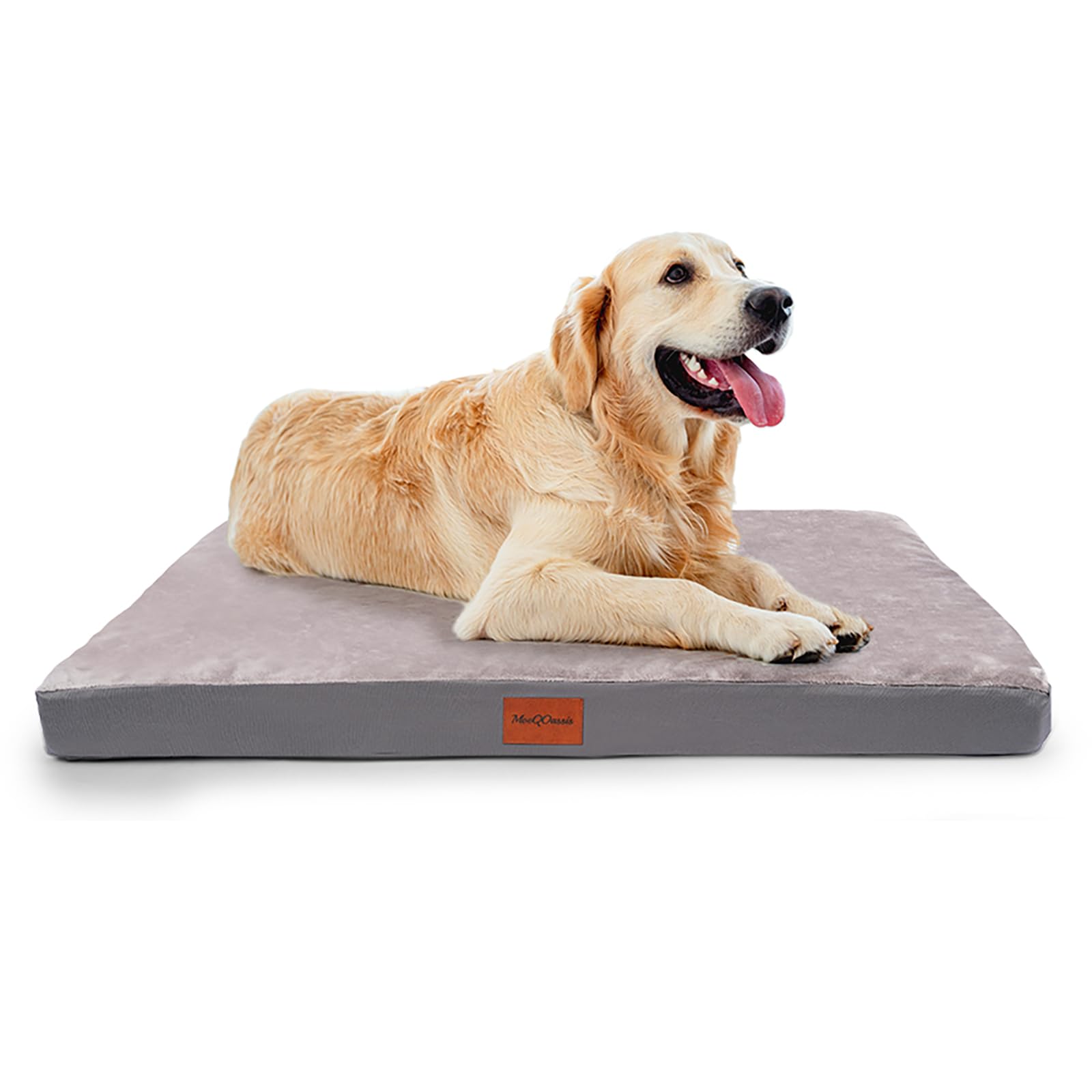 Waterproof Dog Bed For Large And Medium-Sized Dogs, Orthopedic Washable Crate Pad 35 Inch, Egg Crate Foam Pet Bed Mat With Remov