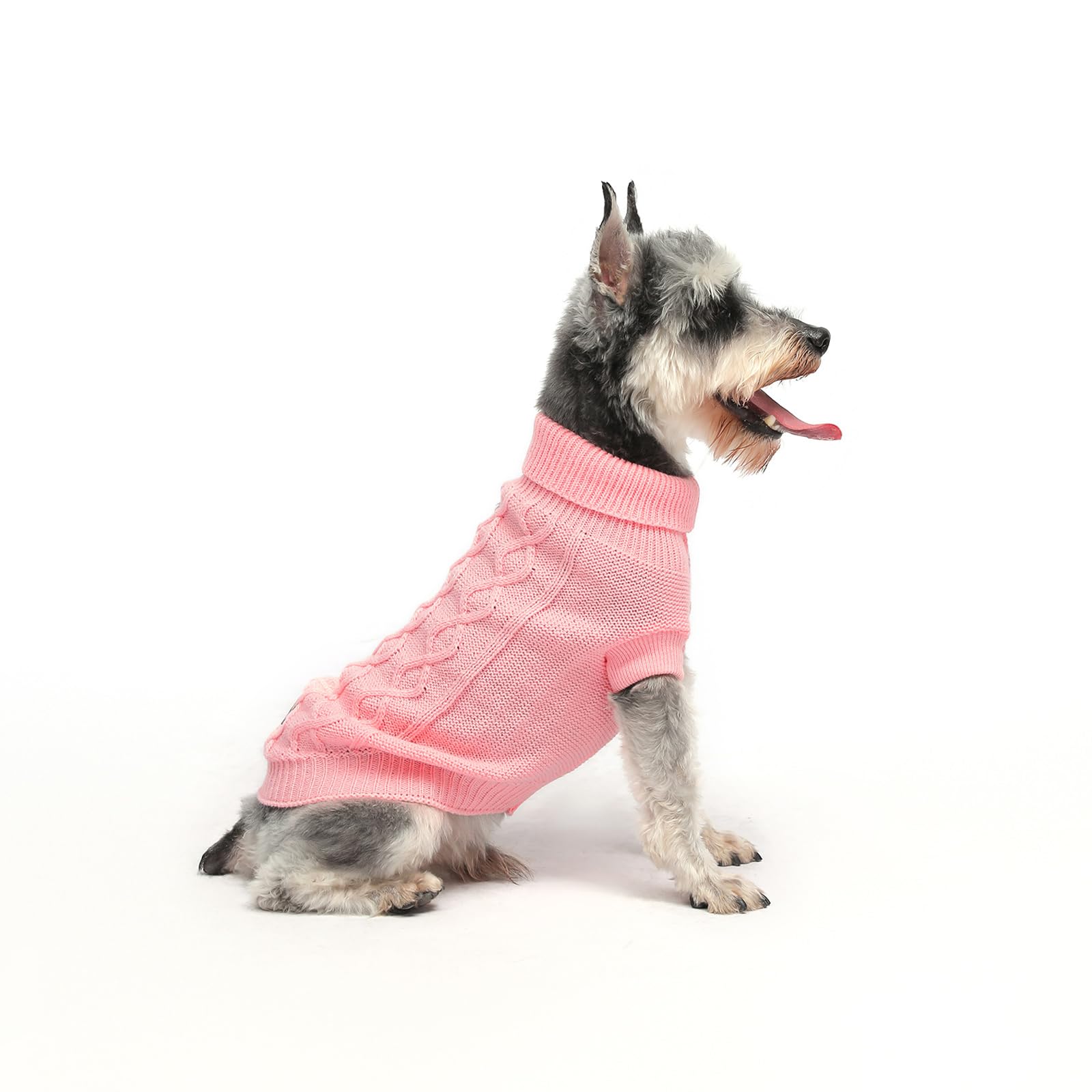 Mengmengda Small Dog Warm Winter Sweater Pet Dog Clothes Dog Knitwear For Small To Medium Breeds Dog Outfits (Pink S)…