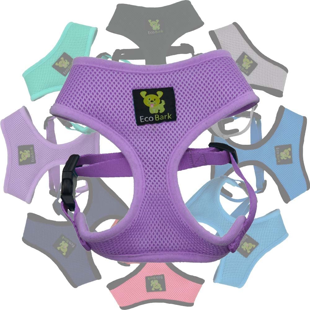 Ecobark Dog Harness - Luxurious Soft Mesh - Eco-Friendly Over The Head Vest Harness - No Pull & No Choke Design - Padded Breathable Body Halter - For Large Breeds (Lavender, Xxl)
