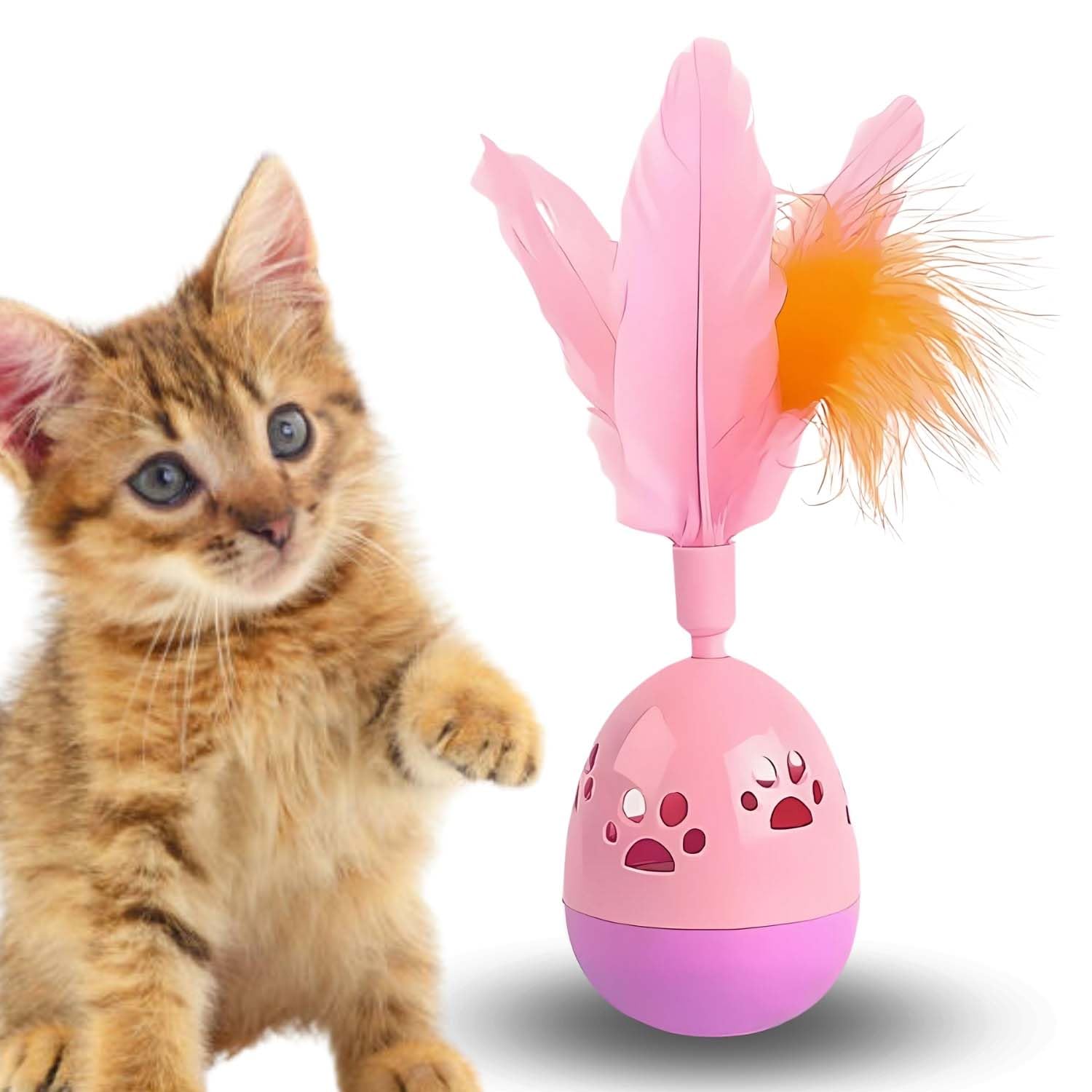 Sage Square Cat Rolling Tumbler Toy  Durable & Fun For All Cats  Promotes Exercise & Mental Stimulation, Lightweight & Safe, G