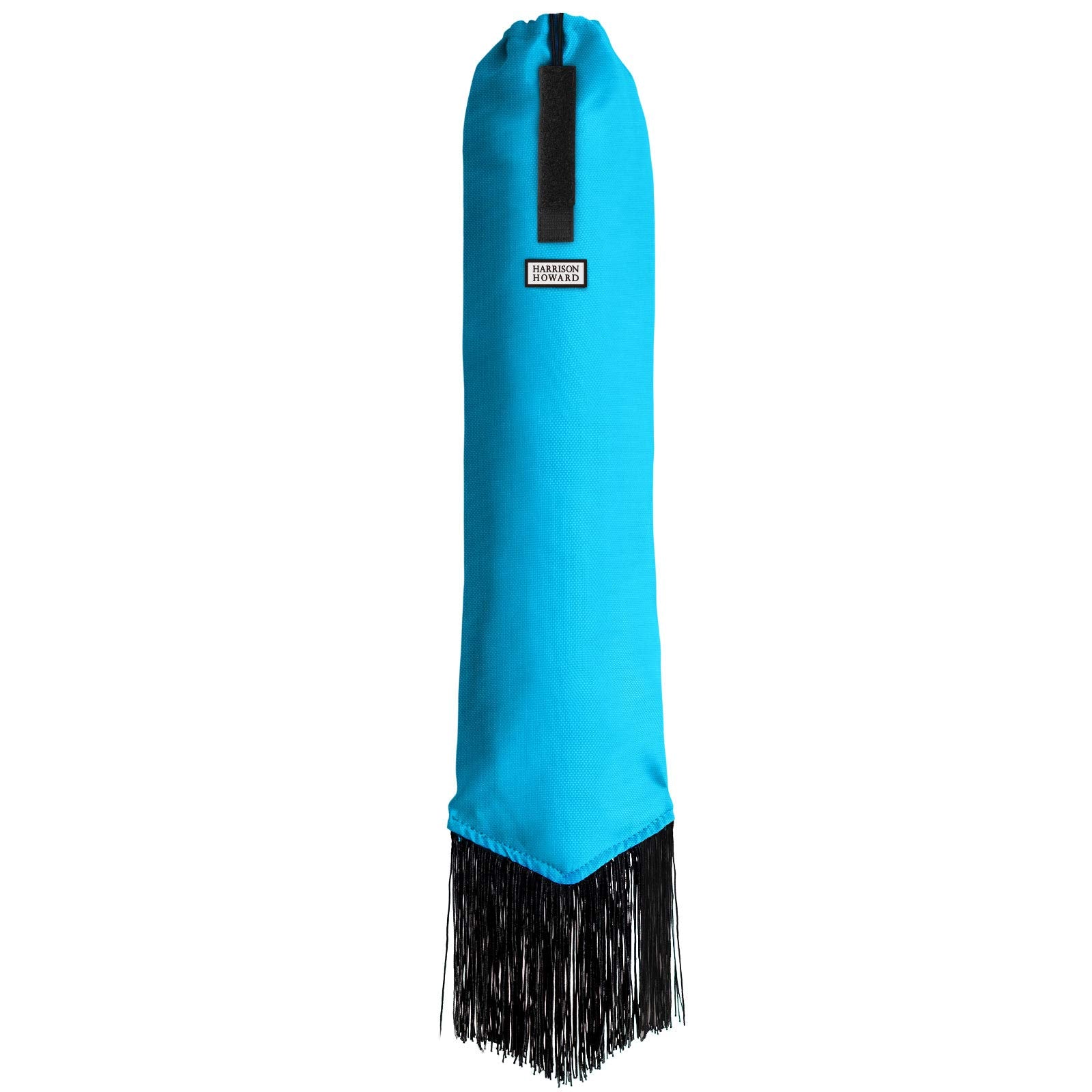 Harrison Howard Smooth Lightweight Adjustable Fastener Nylon Horse Tail Bag With Fringe-Azure Blue