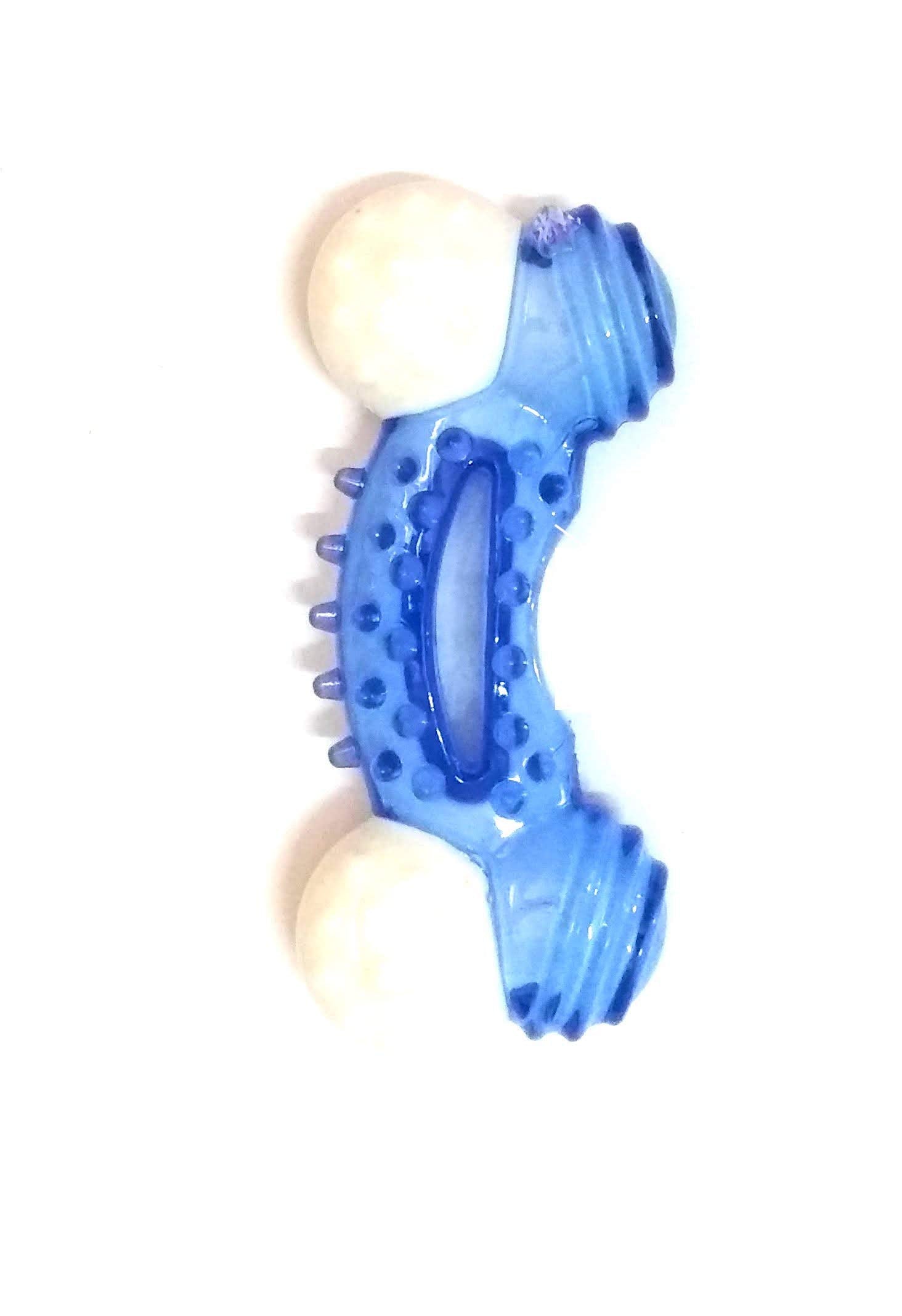 Natural Rubber Plastic Dog Chew Bone Toy, Interactive Puppy Teething Toy, 5 Inches