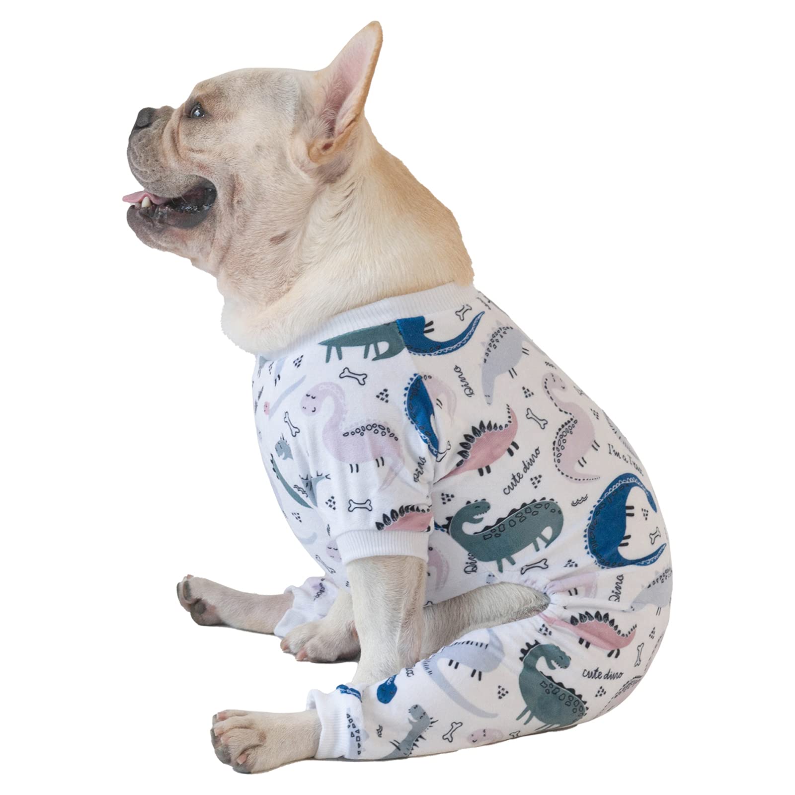 Cutebone Soft Puppy Pajamas Cute Dog Pjs Jumpsuit Pet Clothes Apparel P160M Medium