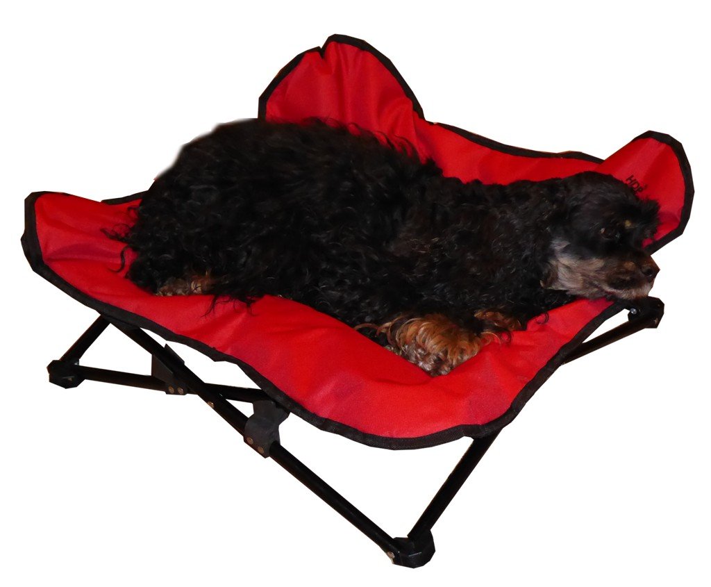 Hdp Elevated Padded Napper Cot Space Saver Pet Bed Color:Red Size:Large