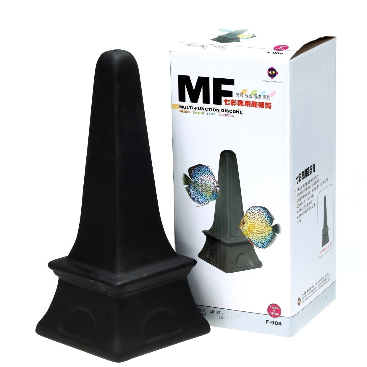 Ceramic Spawning Cone For Discus Breeding Cones Cave 11.2'', Black, Model Number: Ua-908