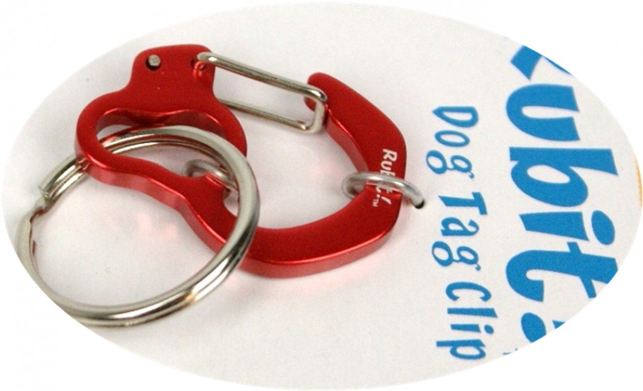 Small Curve Aluminum Dog Tag Clip - Red