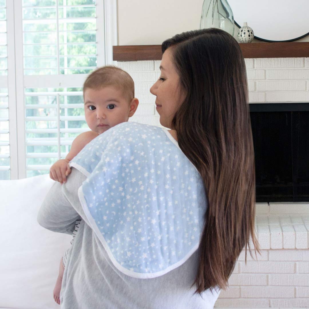 Aden  Anais 100 Cotton Muslin Burpy Bib - Multi-Use, Absorbent 4-Layer Burp Cloth And Full-Coverage Snap-Closure Baby Bib In One