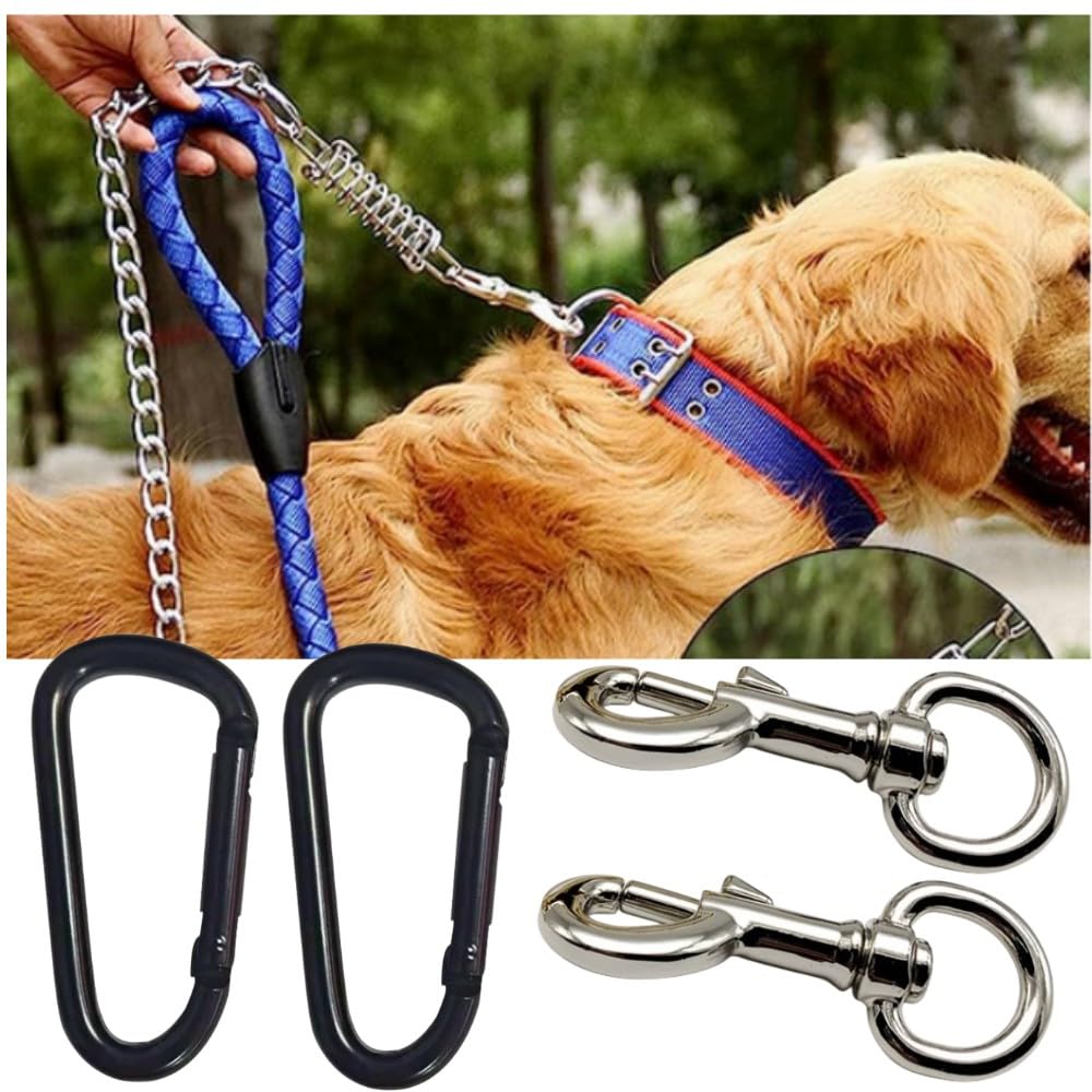 Dog Leash Metal Shock Absorbing Spring Buckle Sun Shade Spring Heavy Duty Steel Tent Rope Fixed Buckle Tensioner For Outdoor Camping Dog Training,Swing