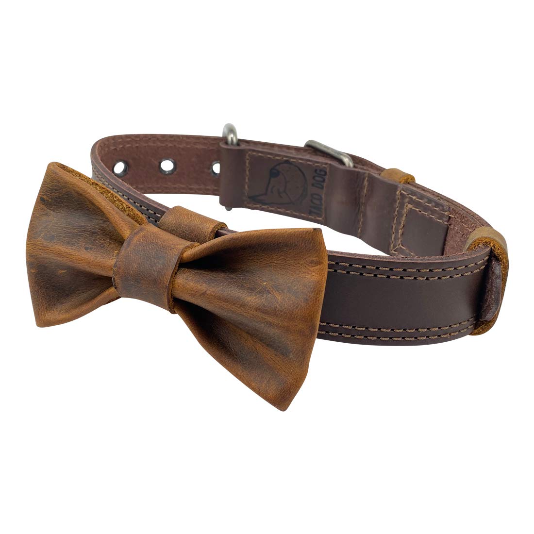 Taco Dog, Leather Bow Tie For Dogs Made From Full Grain Leather - Attaches Onto Most Dog Collars (1.25 In. Wide) (Collar Not Inc