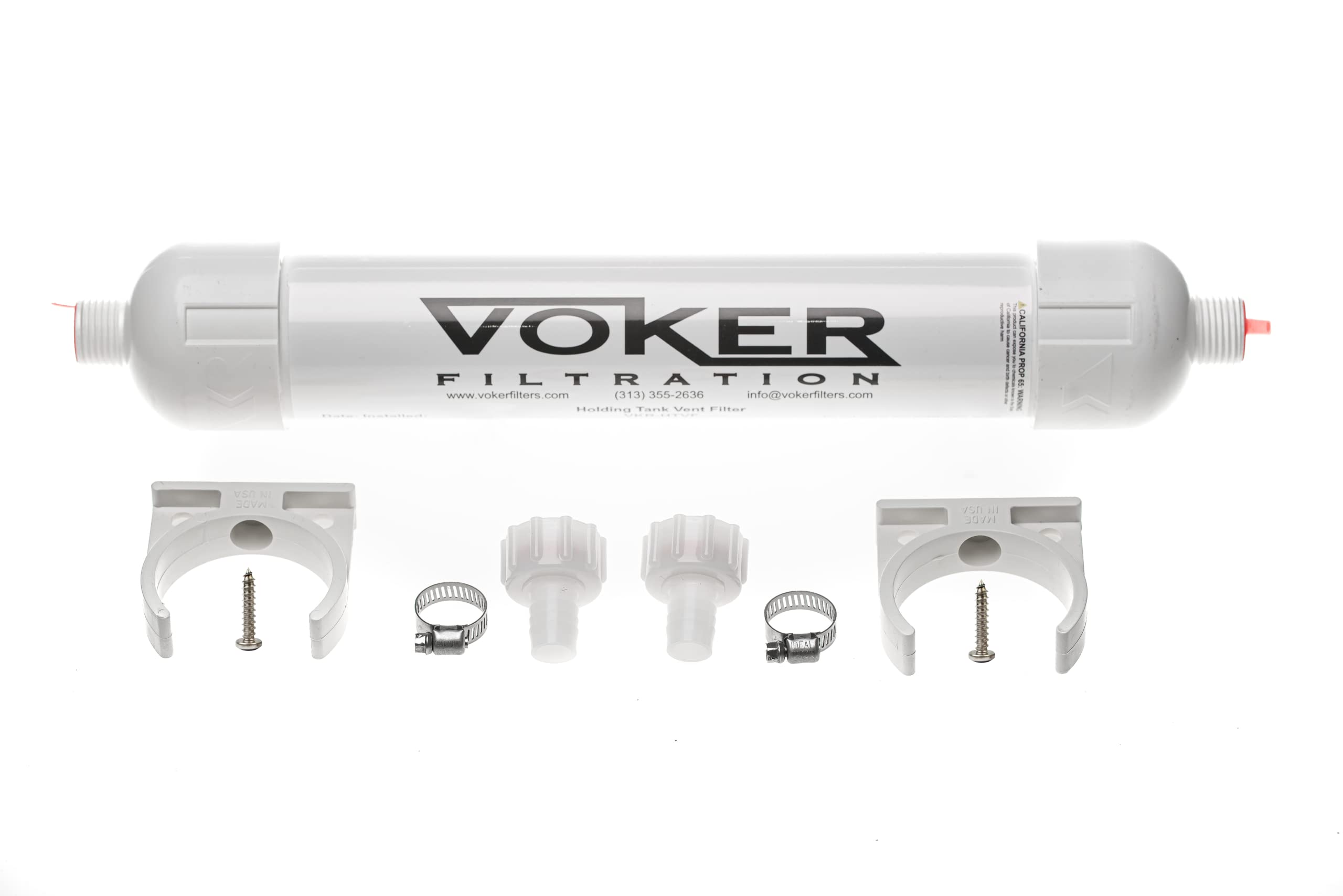 Voker Holding Tank Vent Filter New Installation Kit (5/8'') - Made In The Usa