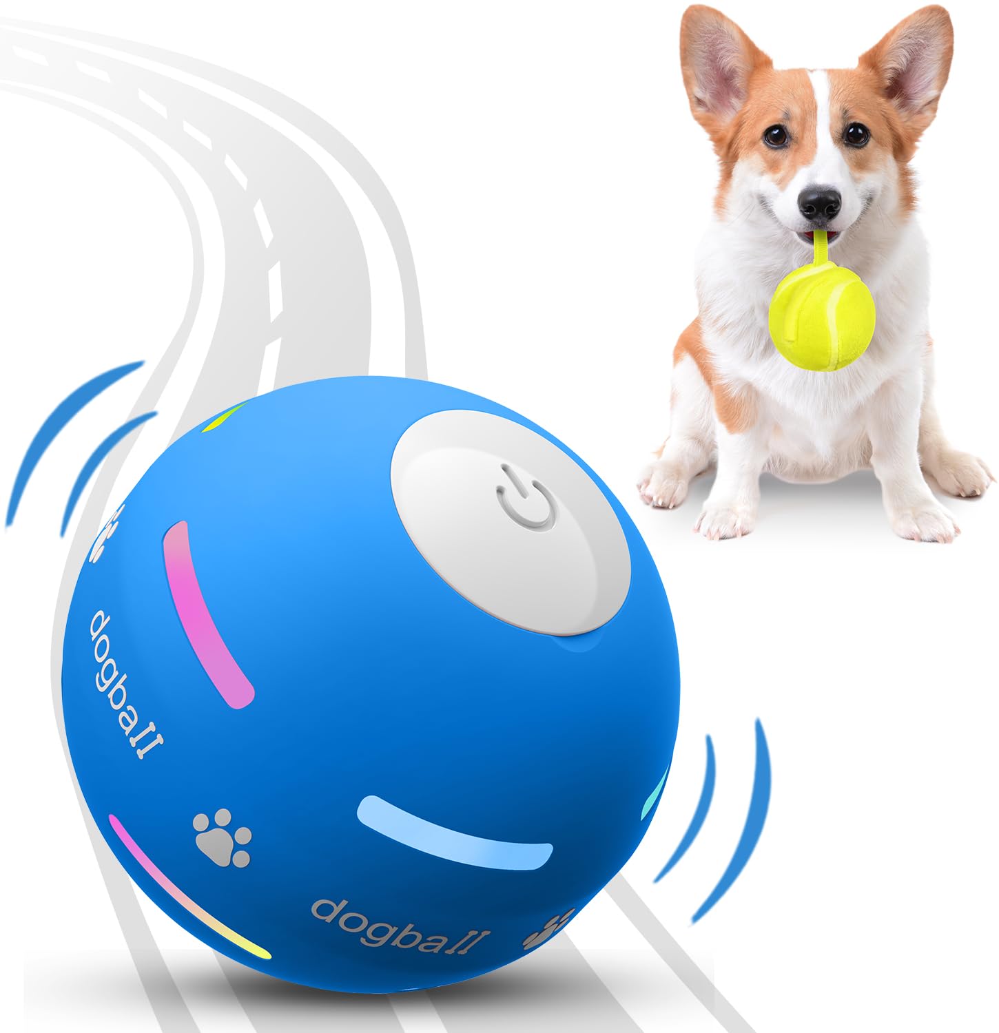 Petdroid Interactive Dog Toys Dog Ball,[2025 Newly Upgraded] Durable Motion Activated Automatic Rolling Ball Toys For/Small/Medi