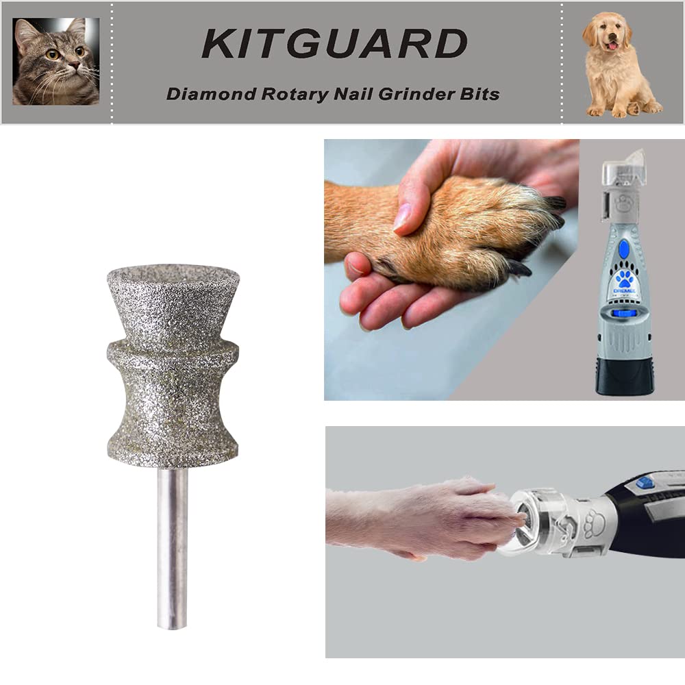 Kitguard Diamond Dremel Dog Nail Grinder Bits For Rotary Tool,1/8'' Dremel Dog Nail Grinder Replacement Wheel, Dog Nail Grinder